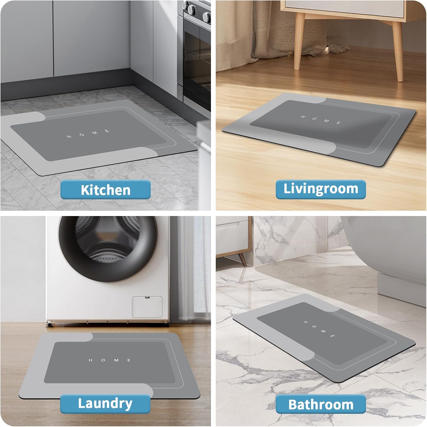 3PCS Thin Bathroom Rugs Set Absorbent Bath Mats Rubber Non Slip Quick Dry Under Sink Mat for Bathroom 16x24 20x24 20x32 inches