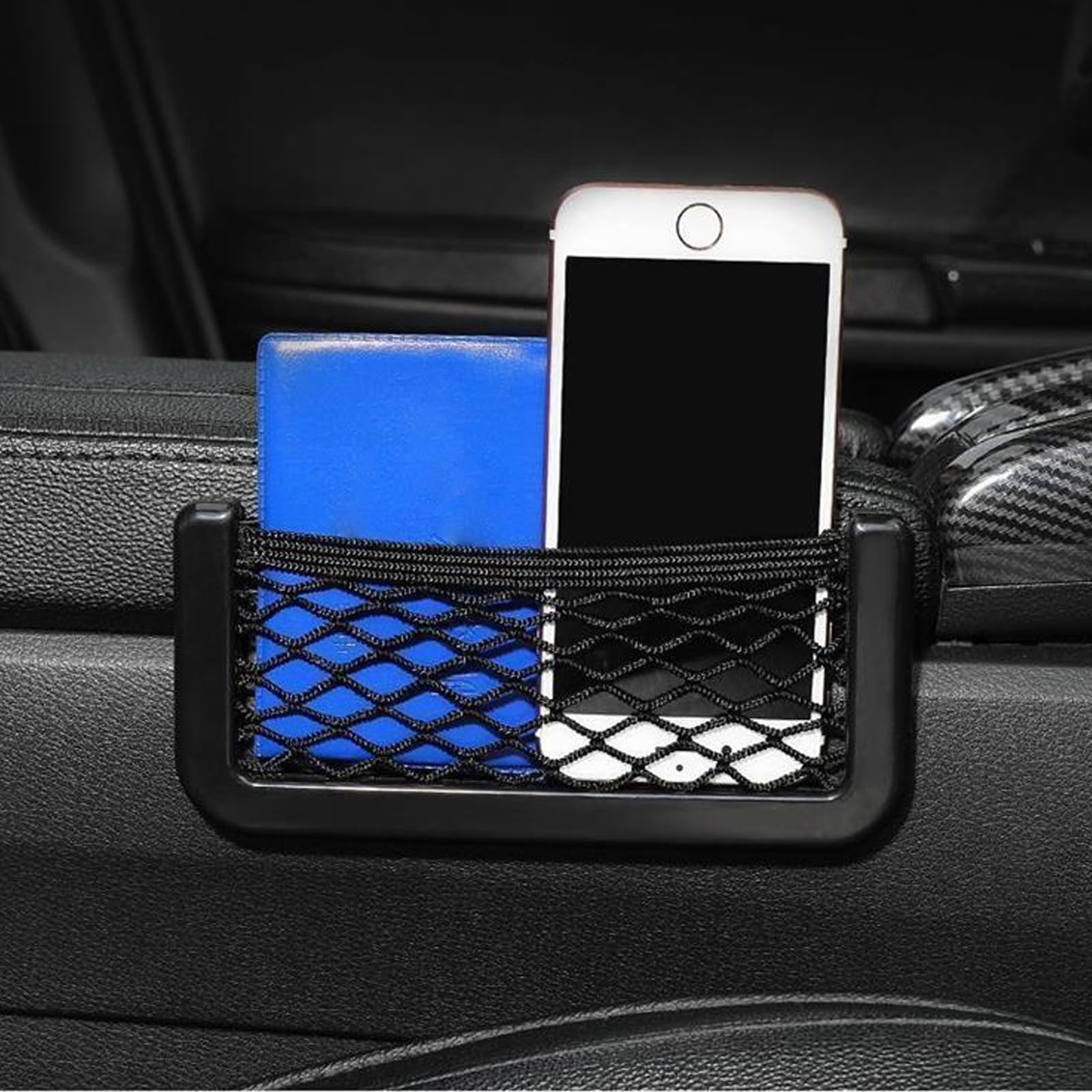 Car Net Pocket for Phone Cards Automotive Mesh Net Holder Pocket Organizer Purse Holder Car Accessories for Women Men