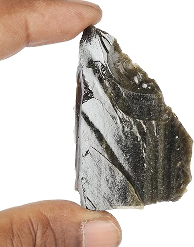Miniatura 2 de GEMHUB Cristal curativo natural de obsidiana negra áspera de 151.00 quilates para múltiples usos, M, Gema, obsidiana