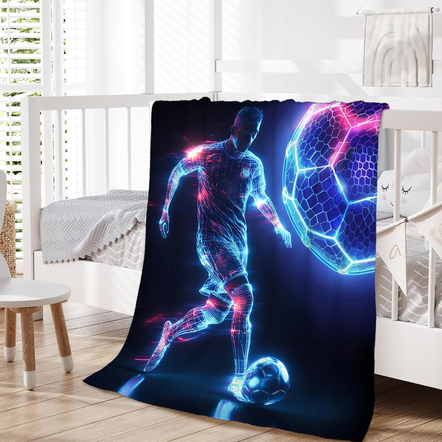 Soccer Blanket, Kids Blankets, Soccer Gifts for Boys 8-12, Cool 50 x 40 Inches Warm Lightweight Throw, Cozy Warm Flannel Throws for Bed Sofa Room Decor, Camping, Travel - Image 7