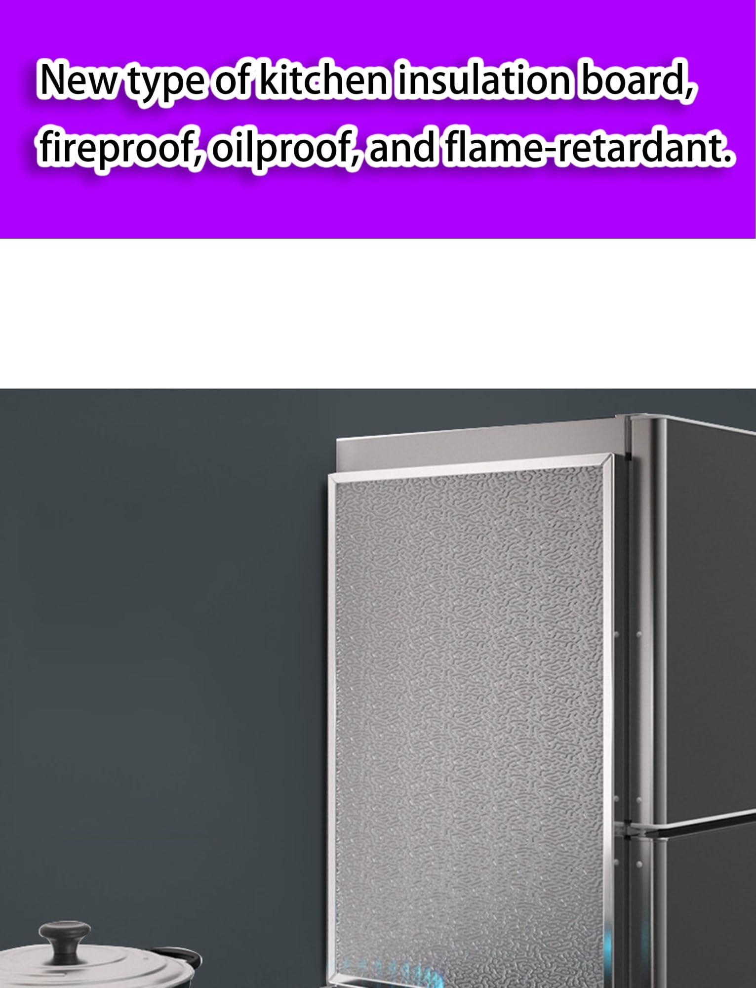 Protector magnético de salpicaduras de cocina de grado profesional: escudo de aluminio autoadhesivo resistente al calor y al aceite, 80 x 60 cm para protección contra helados y encimeras.
