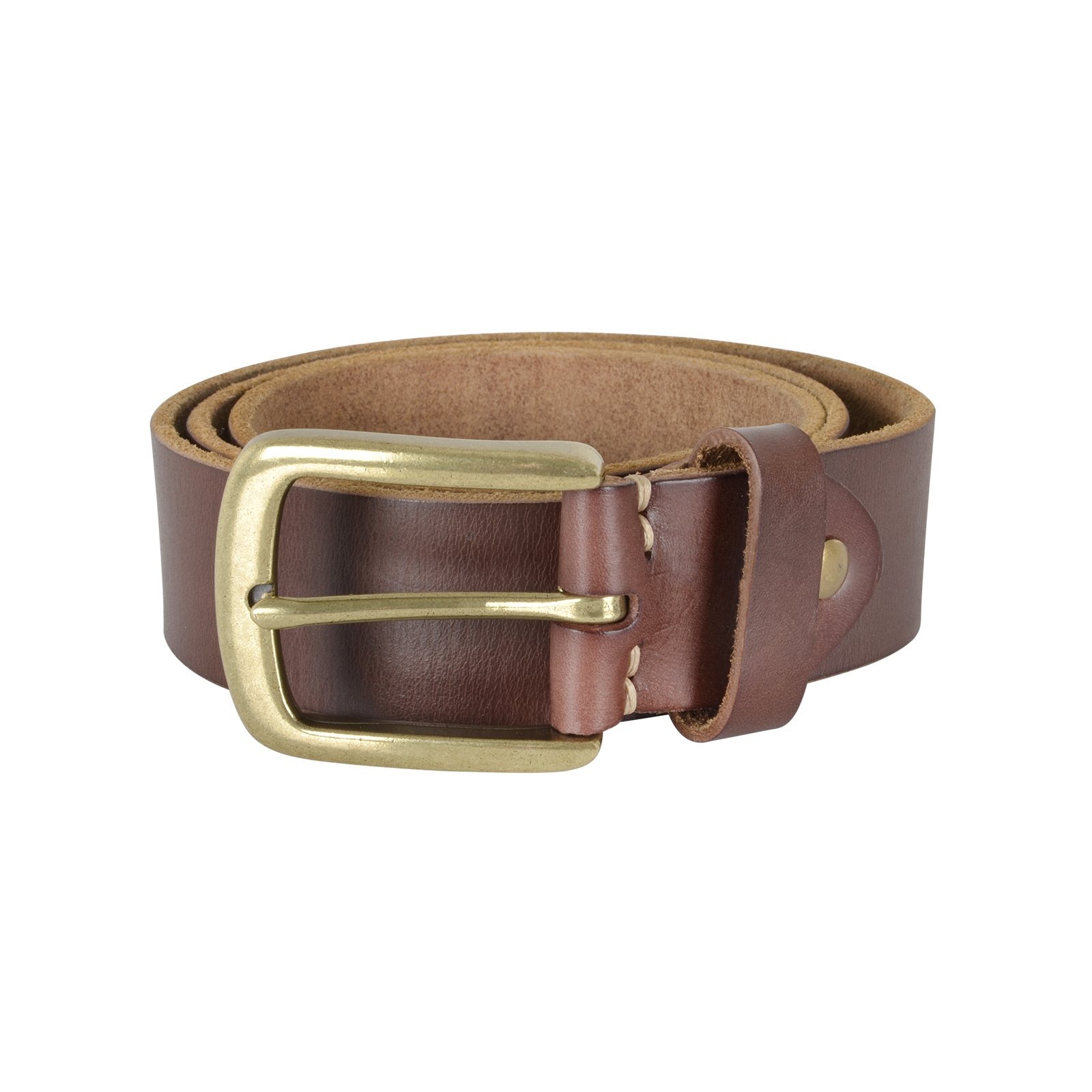 Sierra Azure Hunter Mens Belt 100% Cow Leather Metal Buckle 34" Waist - Brown