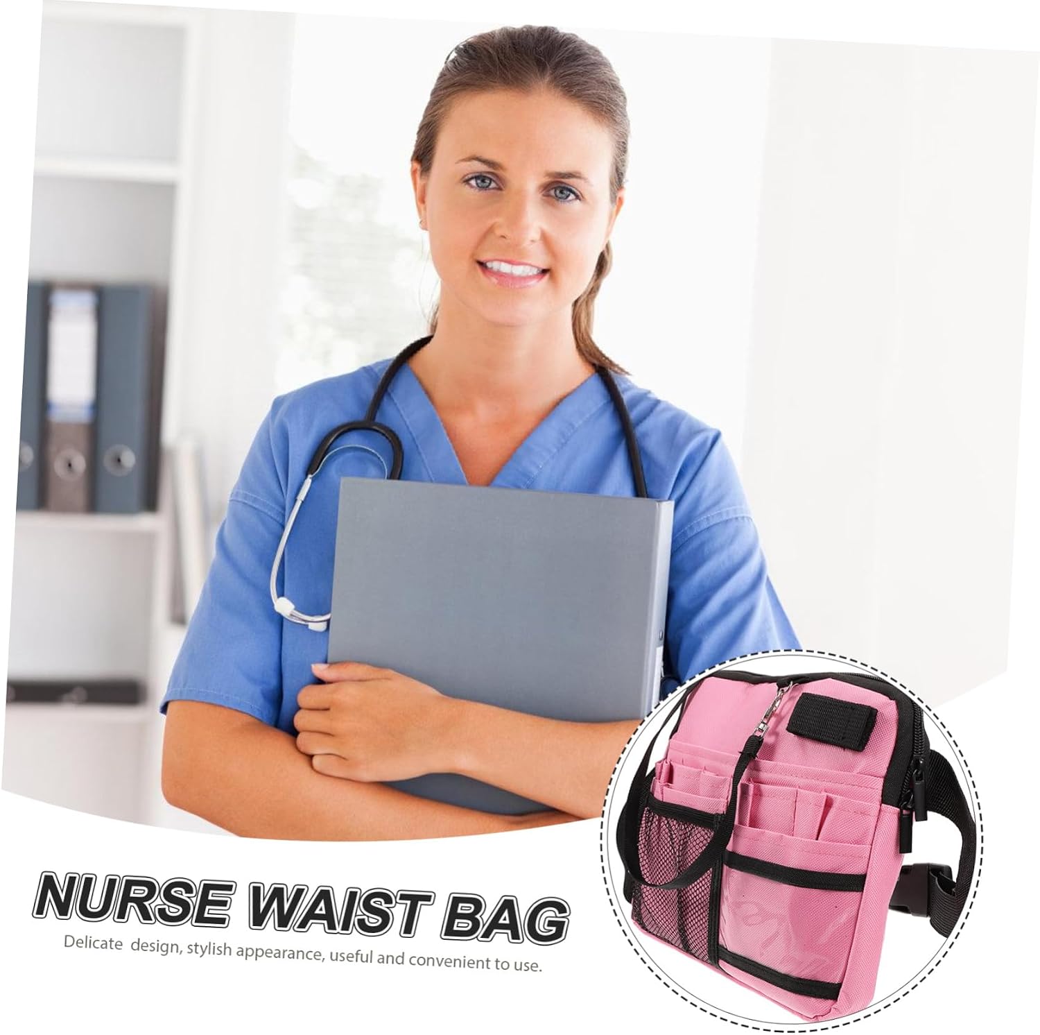 Hemobllo Tool Bag for Nurse Nursing Fanny Pack Multi-function Storage Sturdy Utility Pouch for Doctors