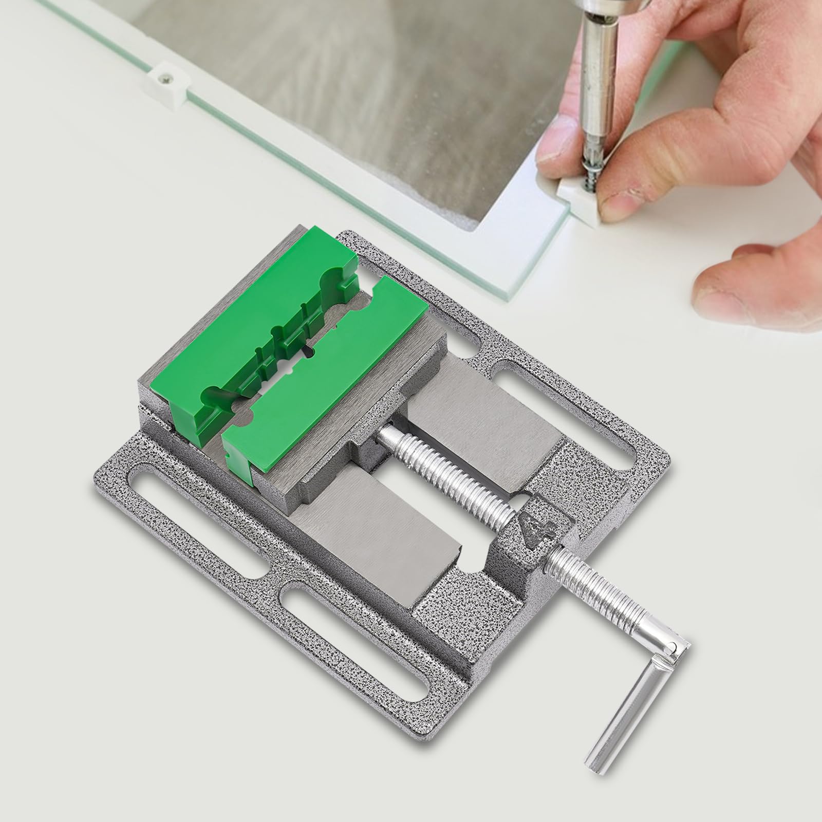 Imadło do wiertarki z magnetycznymi podkładkami imadła, szerokość szczęk 100 mm, imadło do stołu warsztatowego, wysoka stabilność, wysoka wydajność, imadło zaciskowe do warsztatu