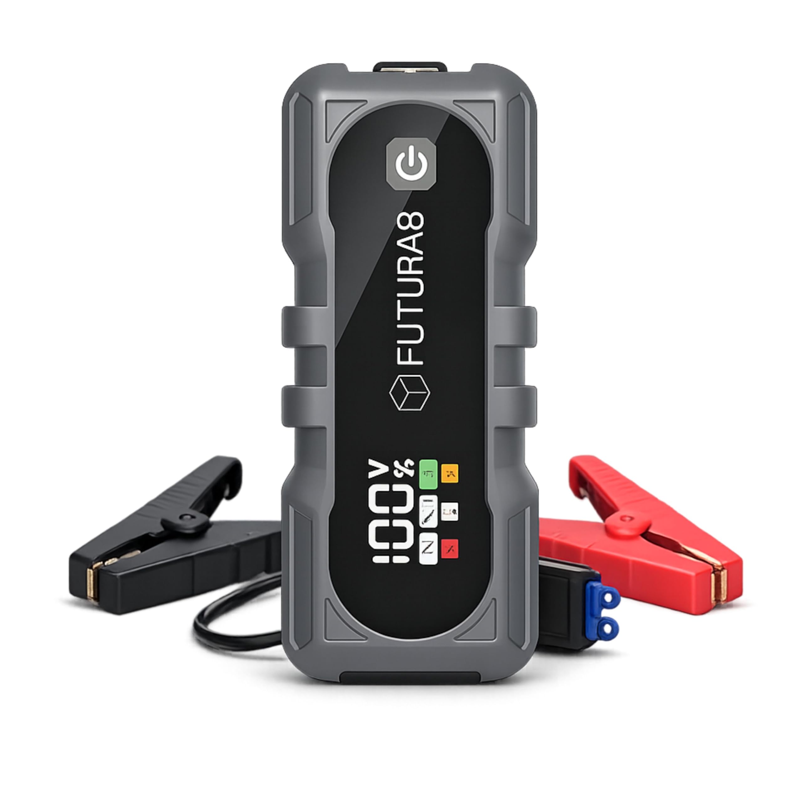 Arrancador de Baterias de Coche 4000A, Jump Starter 12V 24000mAh, Todo Gasolina y Diésel 8L, Coche y Moto, Power Bank USB-C, Linterna LED SOS, Pinzas Antichispas, Cargador y Funda Incluidos