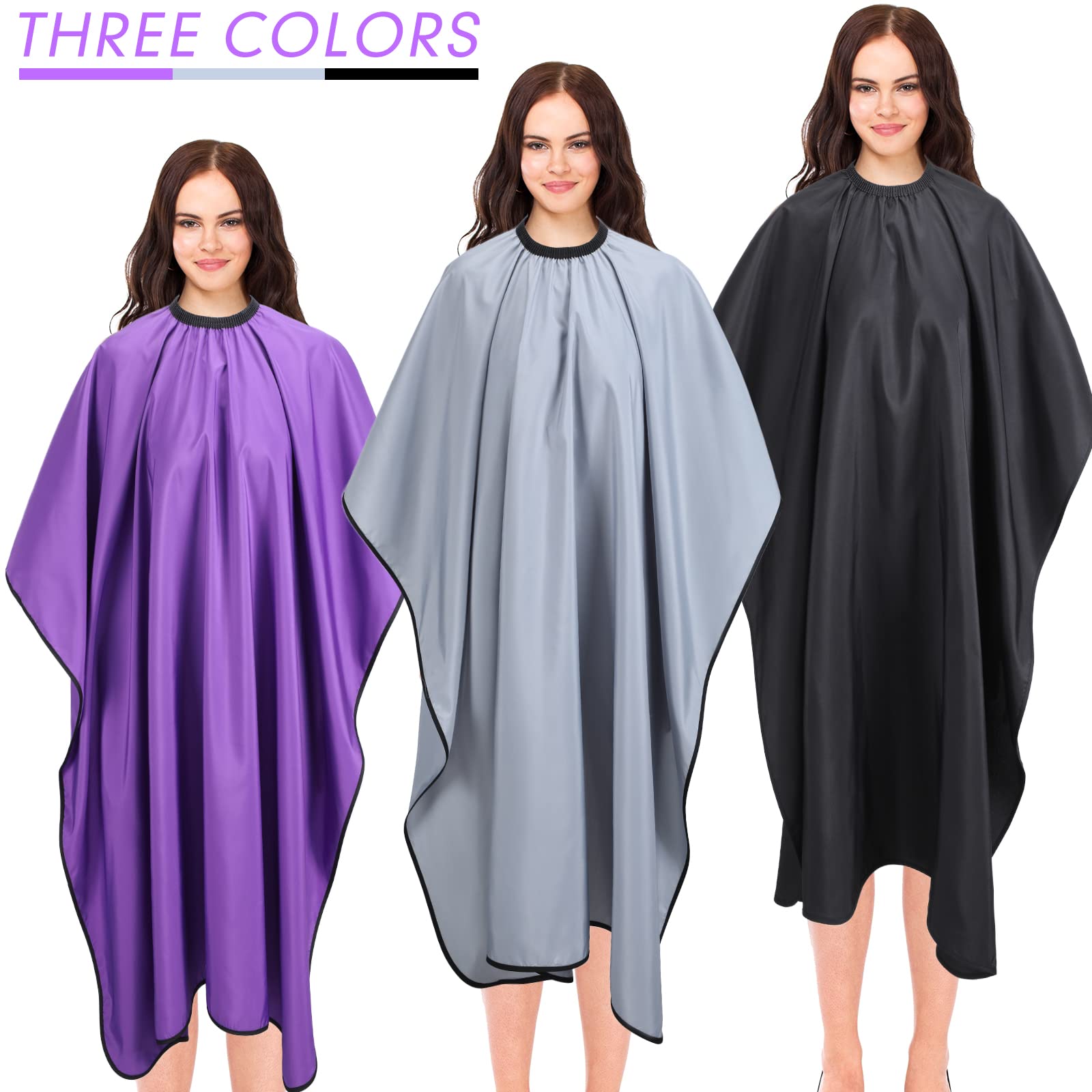 '6 Pcs Professional Waterproof Hair Styling Cape Salon Barber Cape Hairdresser Haircuting Cape Adjustable Size, 47'' x 59'''