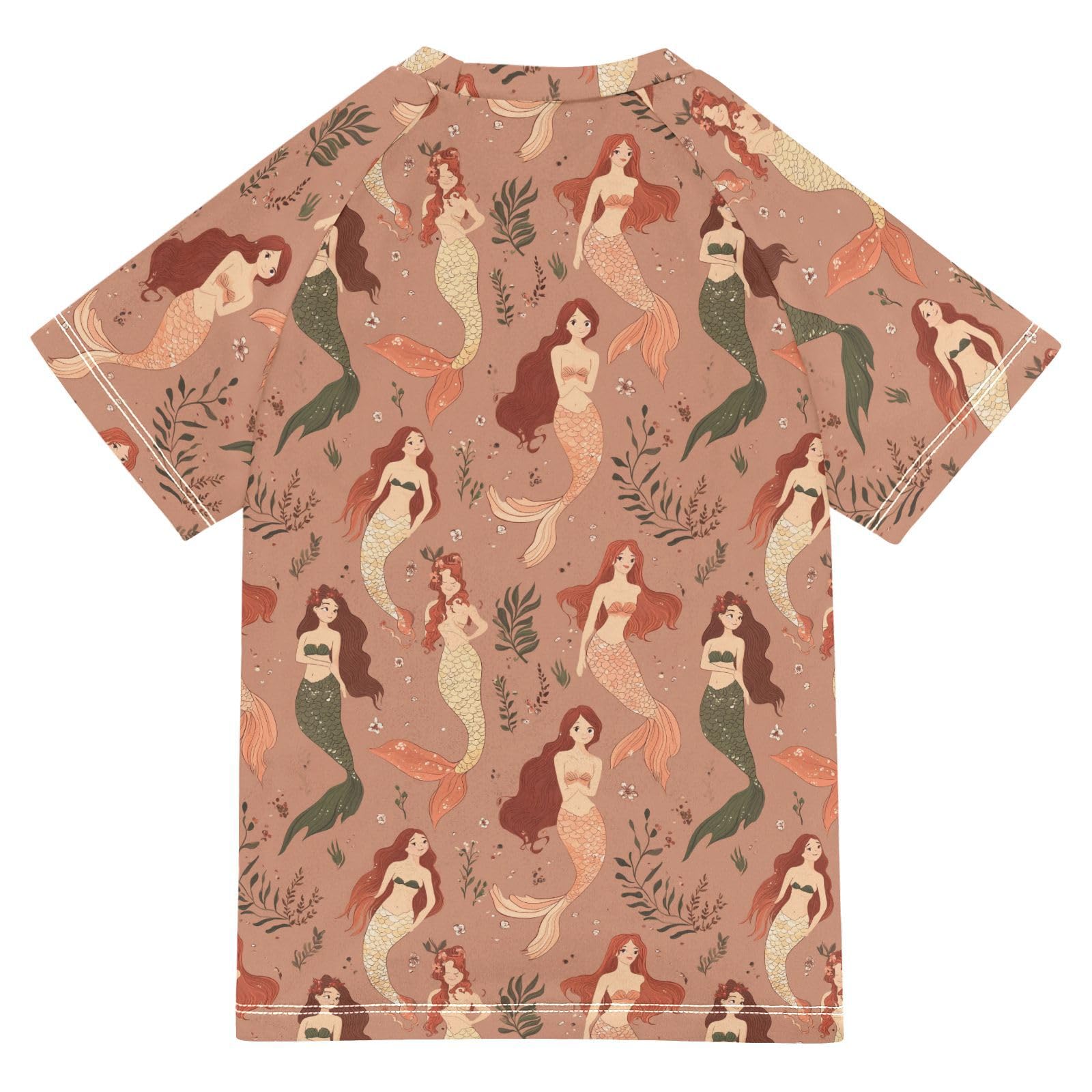 Short Sleeve Rash Guard Bathing Suit Girls Kid Swimsuits for Girls Girls Rash Guard 3T Cartoon Mermaids