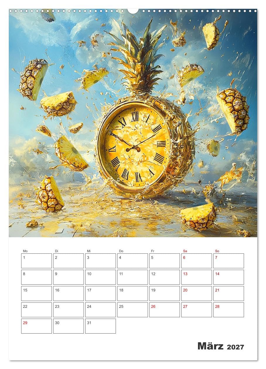 CALVENDO - Gesunde Zeiten (Wandkalender 2027 DIN A2 hoch), Monatskalender: Der fruchtige Terminkalender - KI generiert