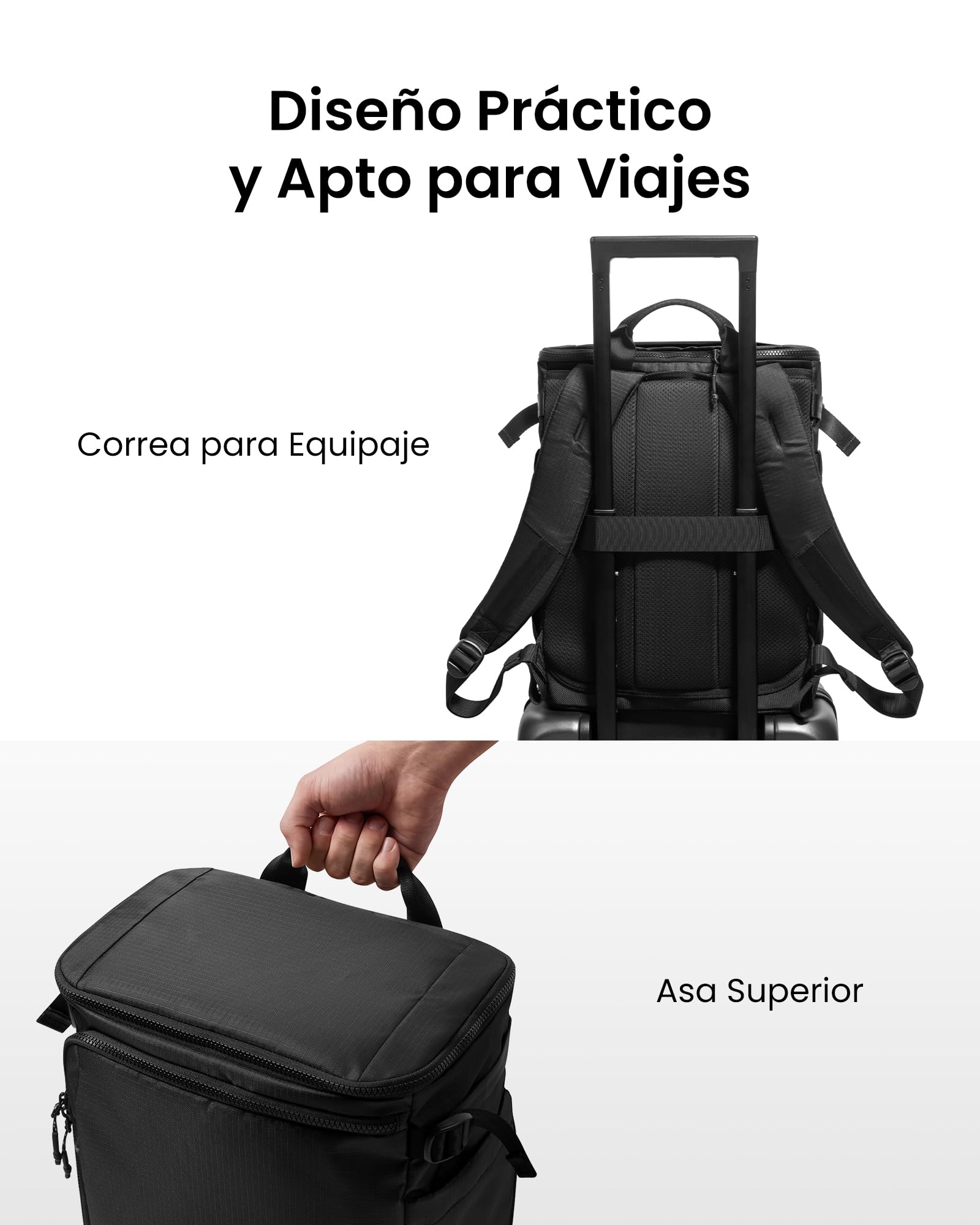 tomtoc Mochila Ryanair 40x30x20, Expandible 23-28L Mochila Viaje Cabina Avion 40x20x25 Vueling, 45x36x20 EasyJet, Hombre Mujer Equipaje de Mano Impermeable Ligero para Avión, Negocios y Uso Diario | Mochila para objetos personales Frontier JetBlue, equipa