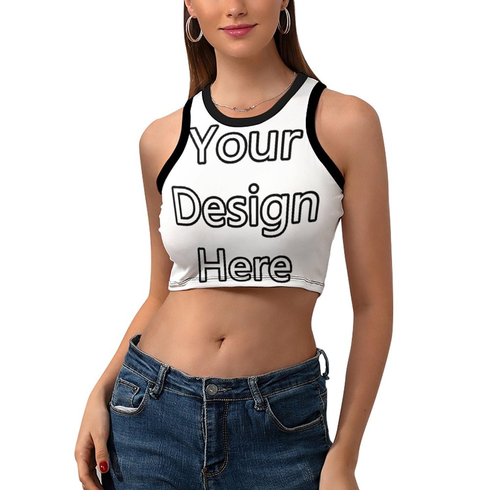 Personalised Racerback Tank Top Bra Custom Yoga Vest for Women Girls, Custom Women's Workout Crop Top, Personalised Women Sport Bra Tight Tops