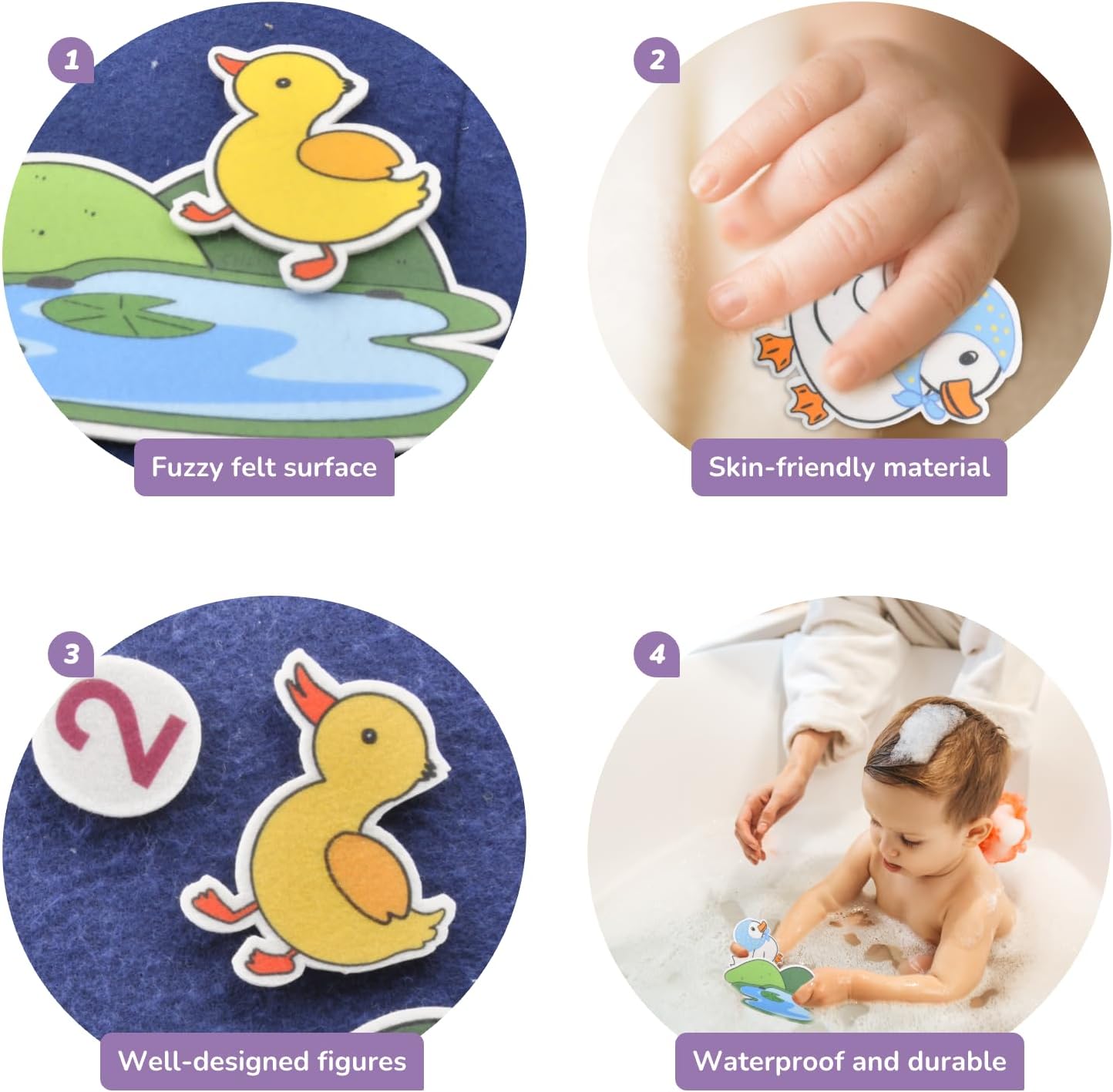 CHEFAN 12 Pack Felt Storyboard Pieces for Toddler, Flannel Board Stories for Preschool Activities(4PACK)