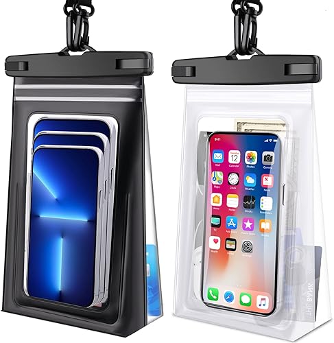 MR.LUYU 2Pack 9'' Large Floating Waterproof Phone Case with Sealing Strip, Cell Phone Dry Protector Pouch for iPhone 14 13 12 11 Pro Max Plus