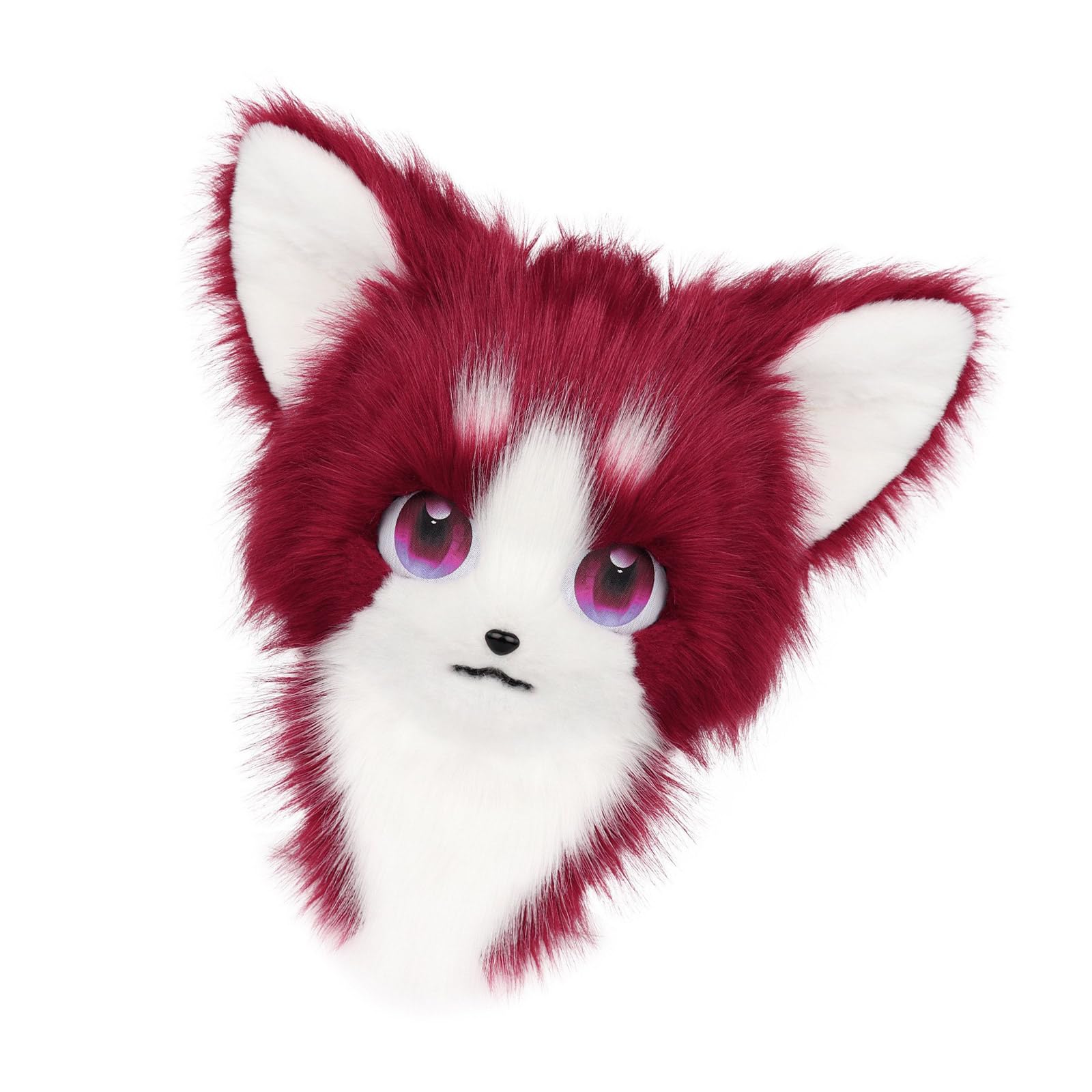 [Qsvbeeqj] Kigurumi peludo con cabeza de animal de piel sintética sombrero de zorro de gato de peluche para fiesta de Halloween accesorios de disfraz de disfraces de disfraces de Halloween