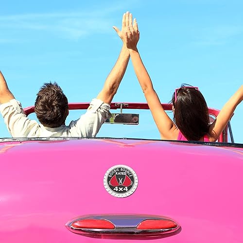 Miniatura 6 de Emblema de automóvil con calificación de insignia, 4 x 4 de metal, insignia de pie grande automotriz 3D, emblemas redondos, calcomanías compatibles