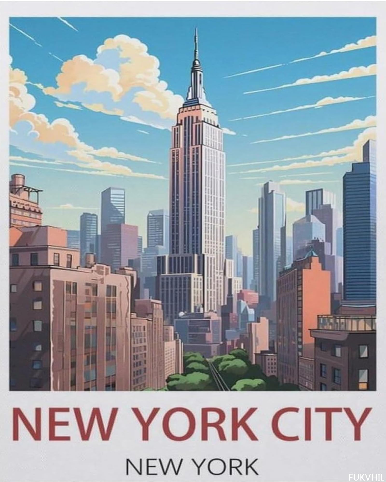 Amazon.com: FUKVHIL Paint by Numbers, New York City New York, Oil