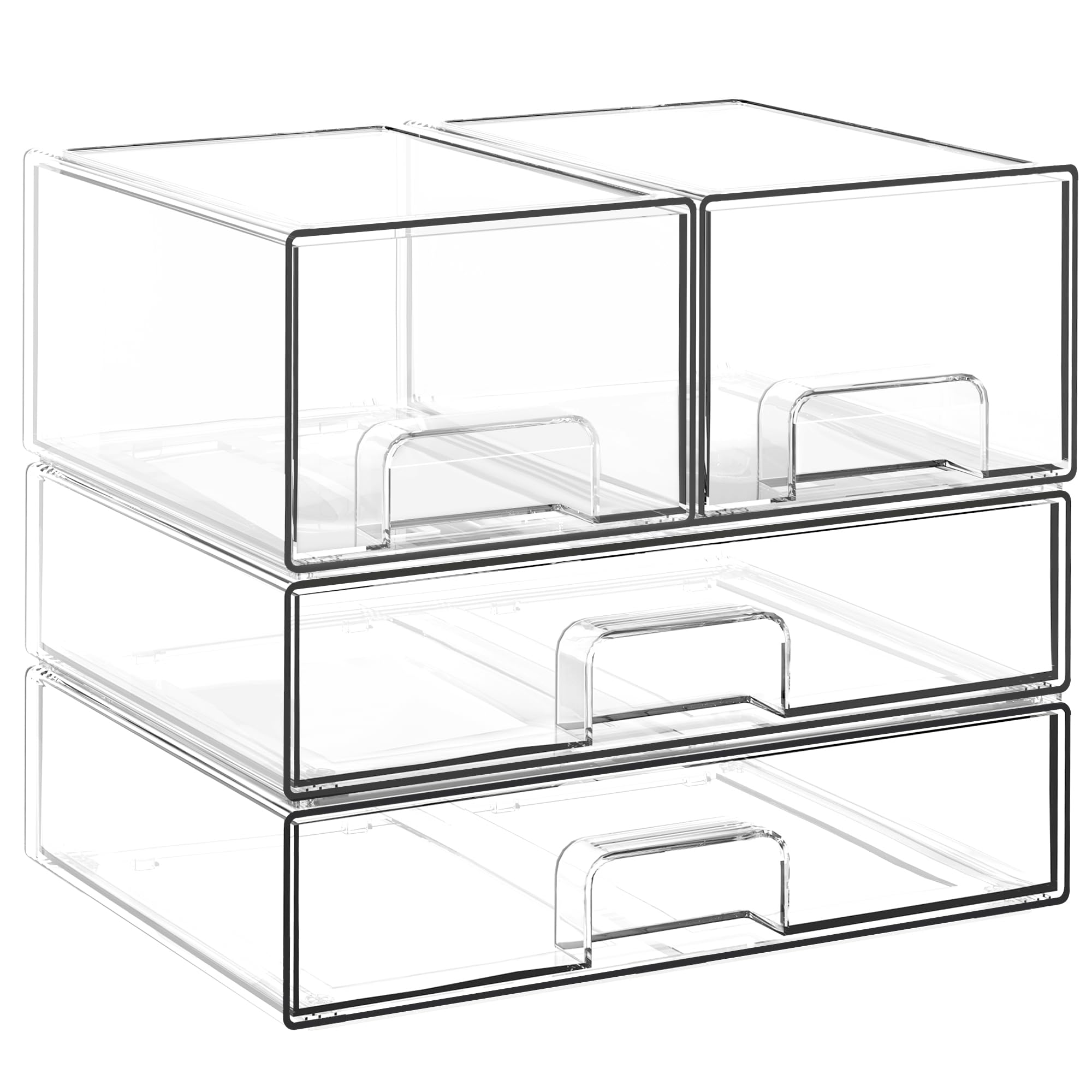 �️ Stackable Storage Drawers, 3 Pack Clear Acrylic Makeup & Bathroom Organizer, Versatile Storage Bins for Vanity, Under — beauty deal on Shopping With Noya