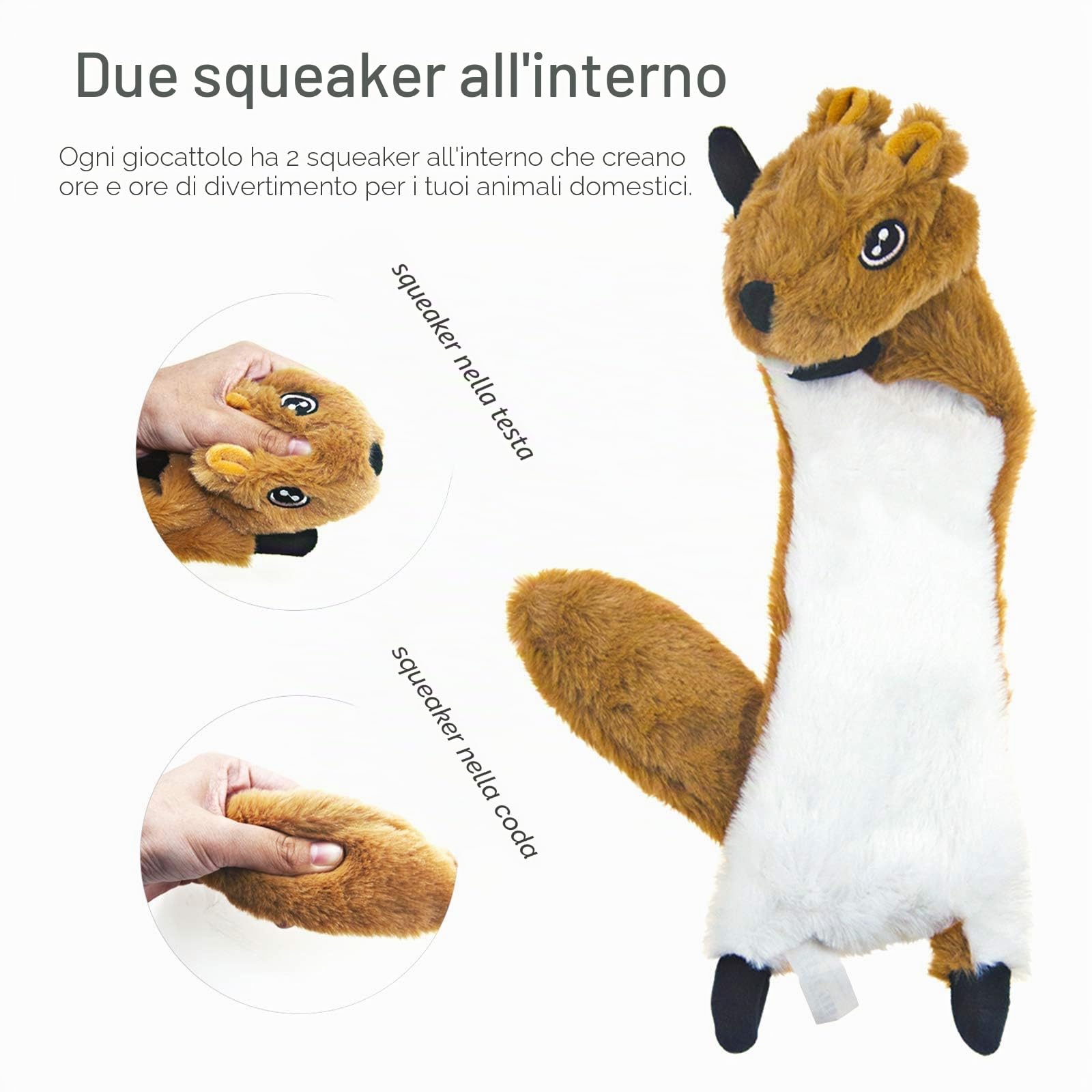 SHARLOVY 5 giocattoli per cani taglia grande media con squeak fruscio peluche senza imbottitura masticare
