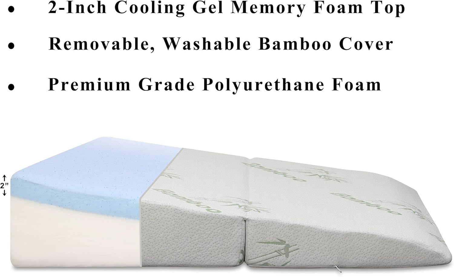 InteVision Memory Foam Foldable Bed Wedge with Headrest Pillow System (32" x 25" x 6.5") - Carrying case Included : Health & Household