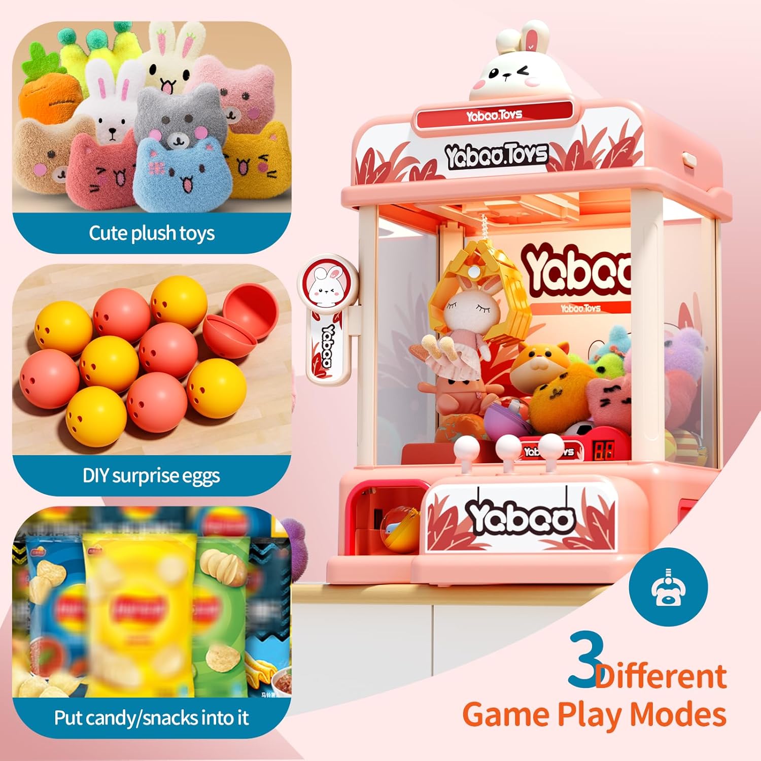 ORANGE OCEAN 54 PCS Large Claw Machine for Kids with Sound & Light, Vending Claw Machine Game Toys for Girls Ages 3-5 4-6 6-8, Claw Machines Toys Gifts for 3 4 5 6 7 8 Years Old Girls