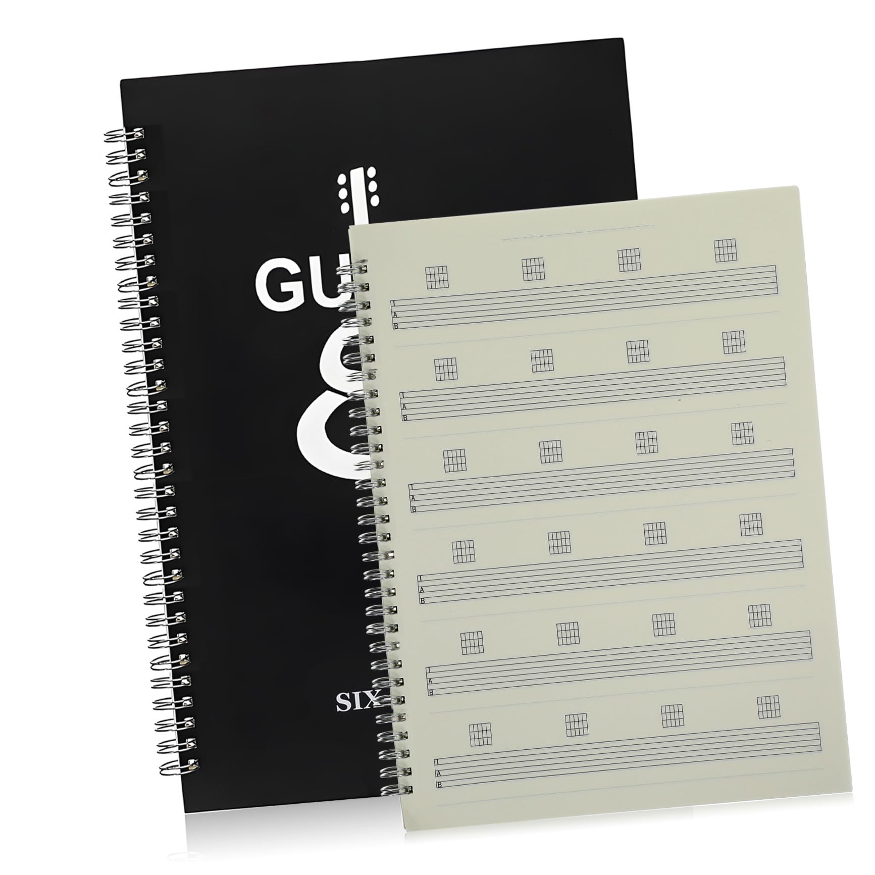 Mikinona Cuaderno Tablatura Guitarra A4 Diseño en Espiral, Resistente al Agua y Ligero, Adecuado para Principiantes Llevar en Bolsa de Guitarra al Aire Libre