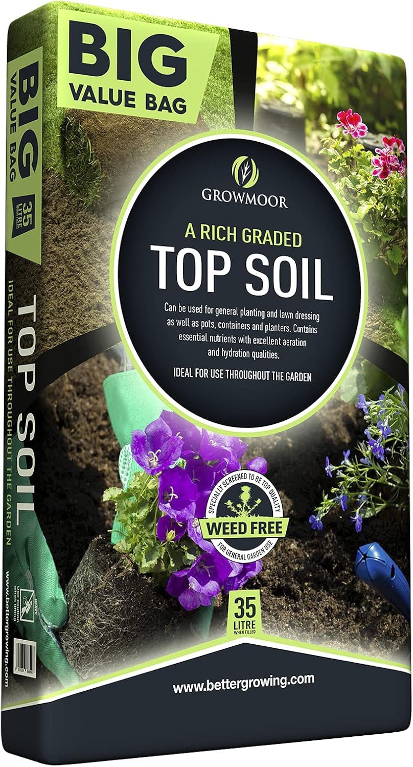 35L Top Soil Gardening Soils for Outdoor and Indoor Planting, Small to Large Plants Promotes Rooting For Fast Establishment, Blended To Support Plant Health