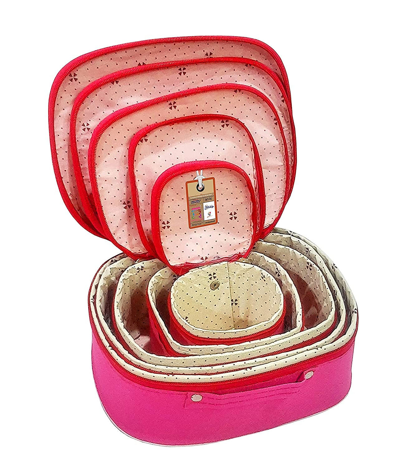 atorakushon Kosmetiktaschen-Set mit Reißverschluss, groß, mittelgroß, klein, 5-teilig, Geldbörsengröße, Make-up-Box für Damen, Kulturbeutel, Reisetasche, Aufbewahrung, Organizer, waschbar,
