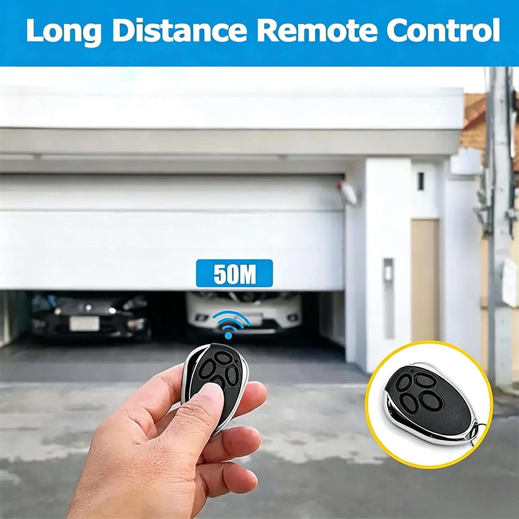 Moteur de Porte de Garage Enroulable, Ouvre-Porte Automatique 800N avec 2 Télécommandes et Éclairage LED, Moteur de Rideau Roulant 100W, pour Garage, Magasin, Entrepôt et Ferme