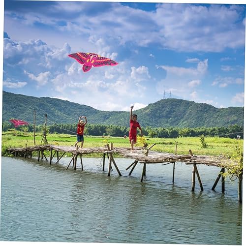 Miniatura 8 de FELTECHELECTR Juego de 2 piezas para niños pequeños al aire libre, cometa de animales para niños, cometa de dragón, cola de cometa, relojes para