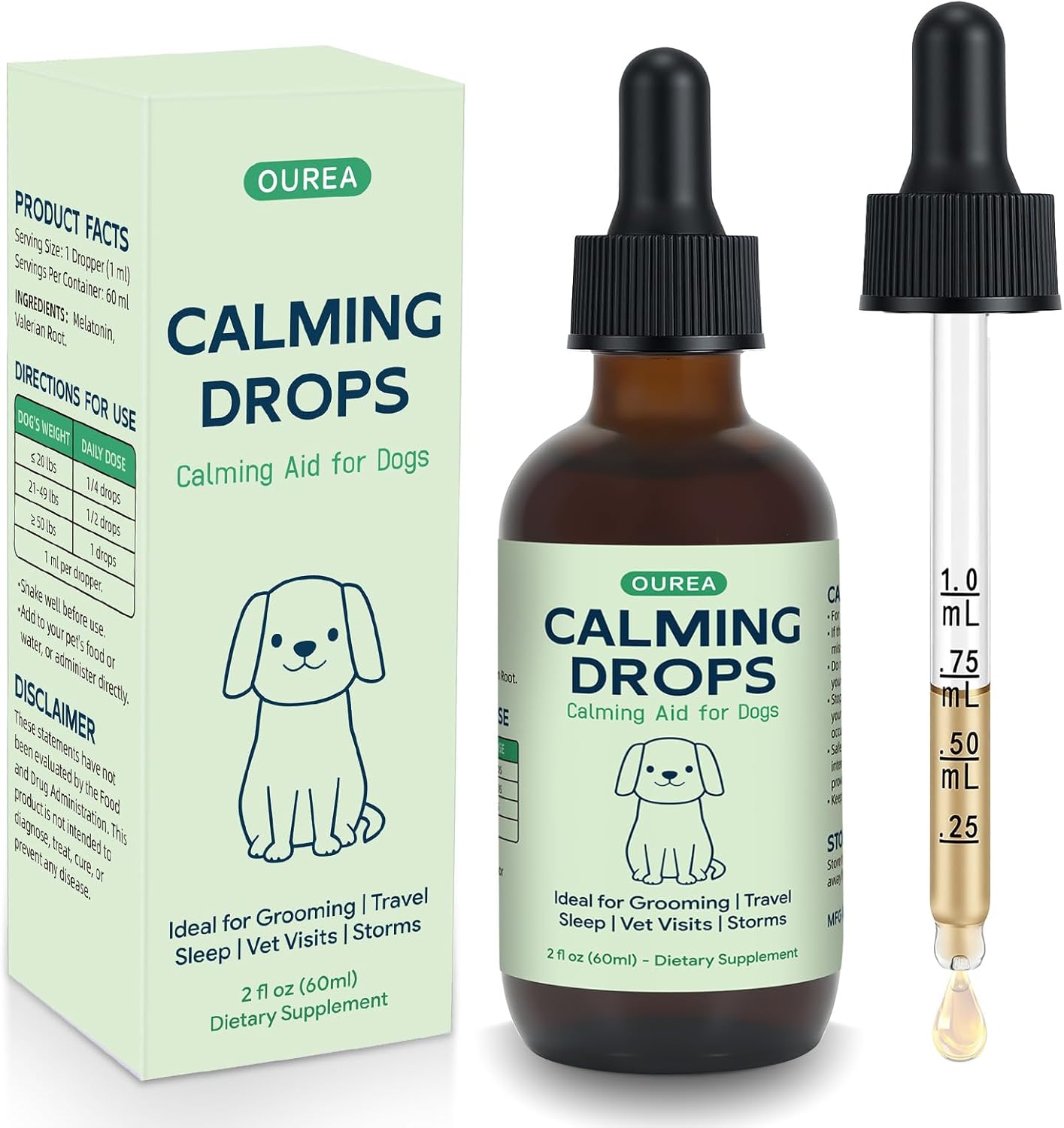 Calming Drops for Dogs: Melatonin & Valerian for Grooming & Travel