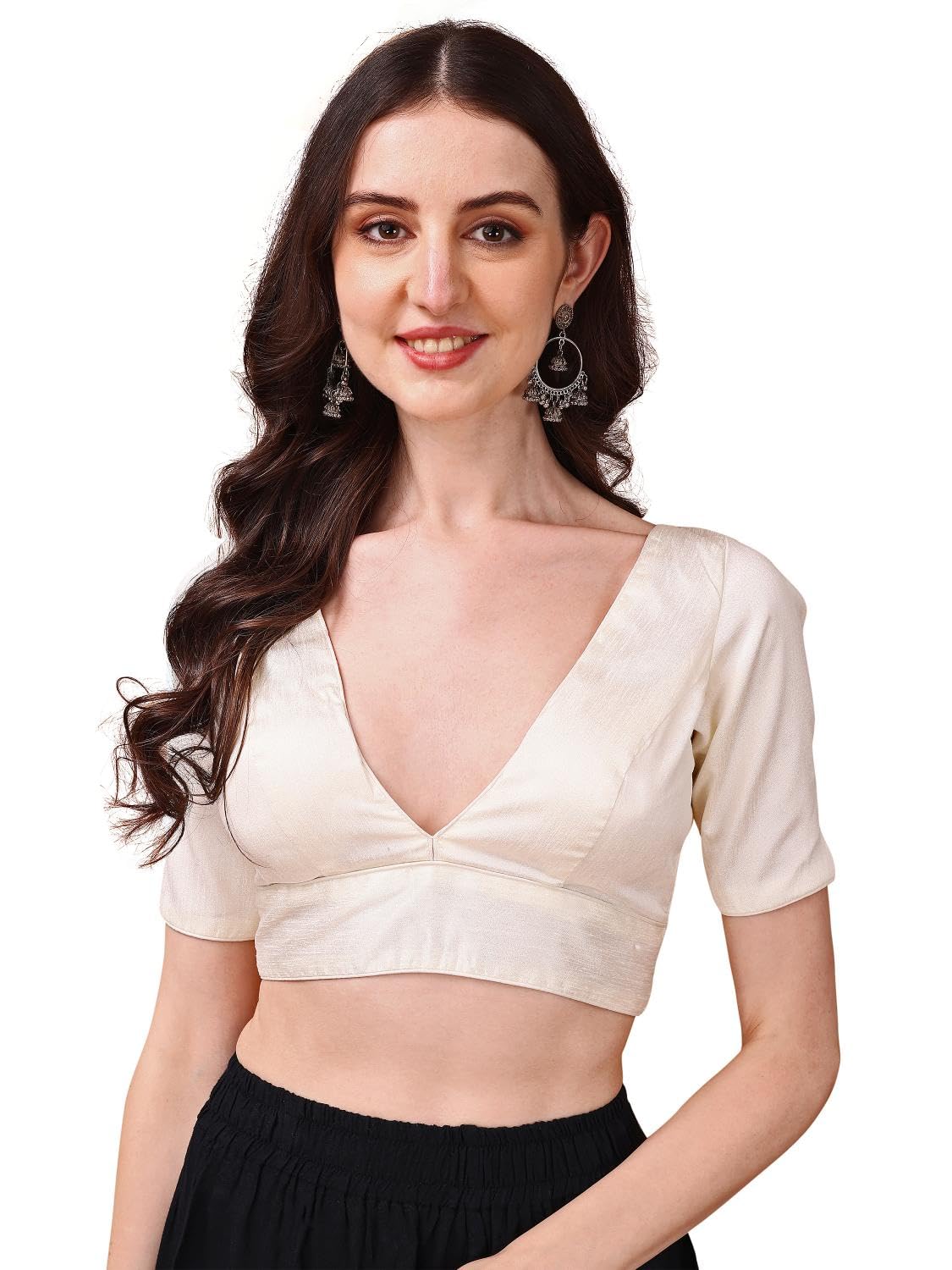 womanista Women's Dupion Silk Half Sleeve Blouse-picture-12