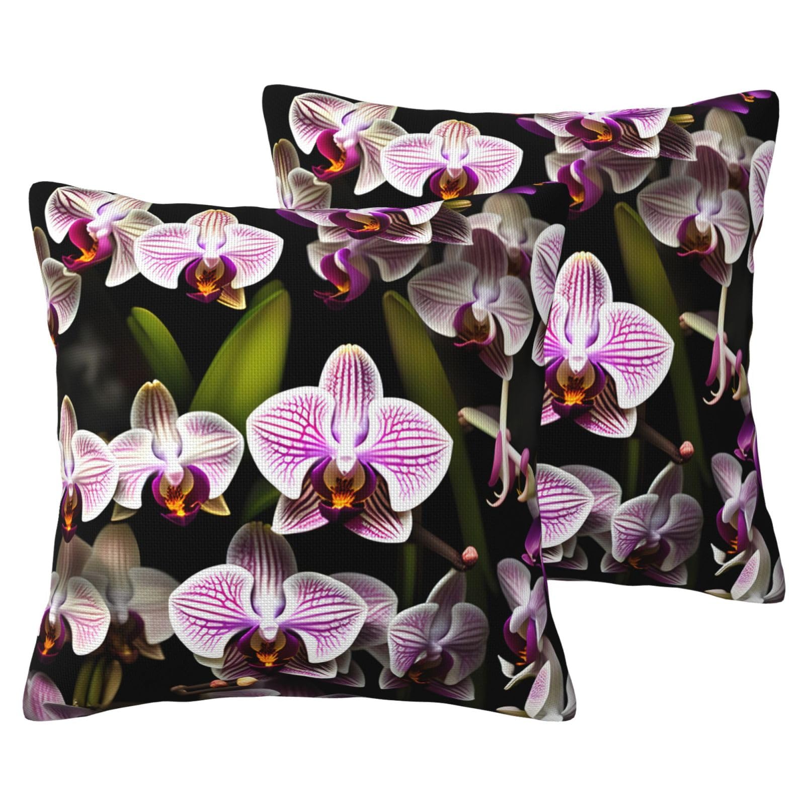 Taies d'oreiller en imitation lin à motif floral pour canapé et lit