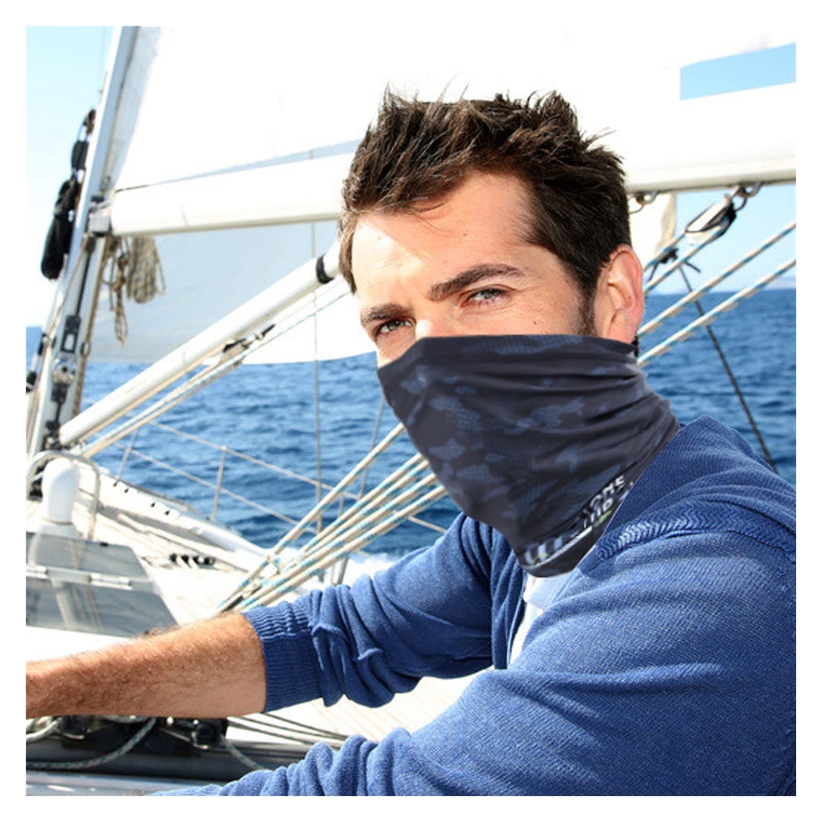 Impreso Verano Transpirable fría pandana Ciclismo Corriendo Bufanda ski Montar Pesca Deportes Medio mascarilla de mascarilla Hombres Mujeres