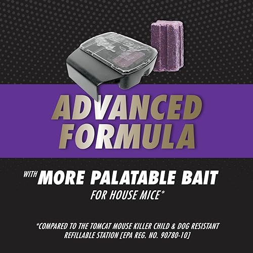 Miniatura 9 de Tomcat Mouse Killer - Estación de cebo recargable - Fórmula avanzada resistente a niños y perros uso en interiores y exteriores incluye 6 repuestos