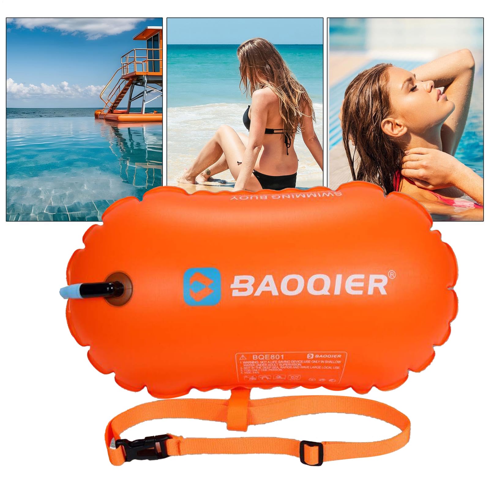 Produktbild von Schwimmboje Wasserdichter Aufblasbarer Trockensack, Sicherheitsschwimmer Gut Sichtbare Boje Leichte Und Sichtbare Schwimmblase Sicheres Schwimmtraining Und Freiwasserschwimmen P
