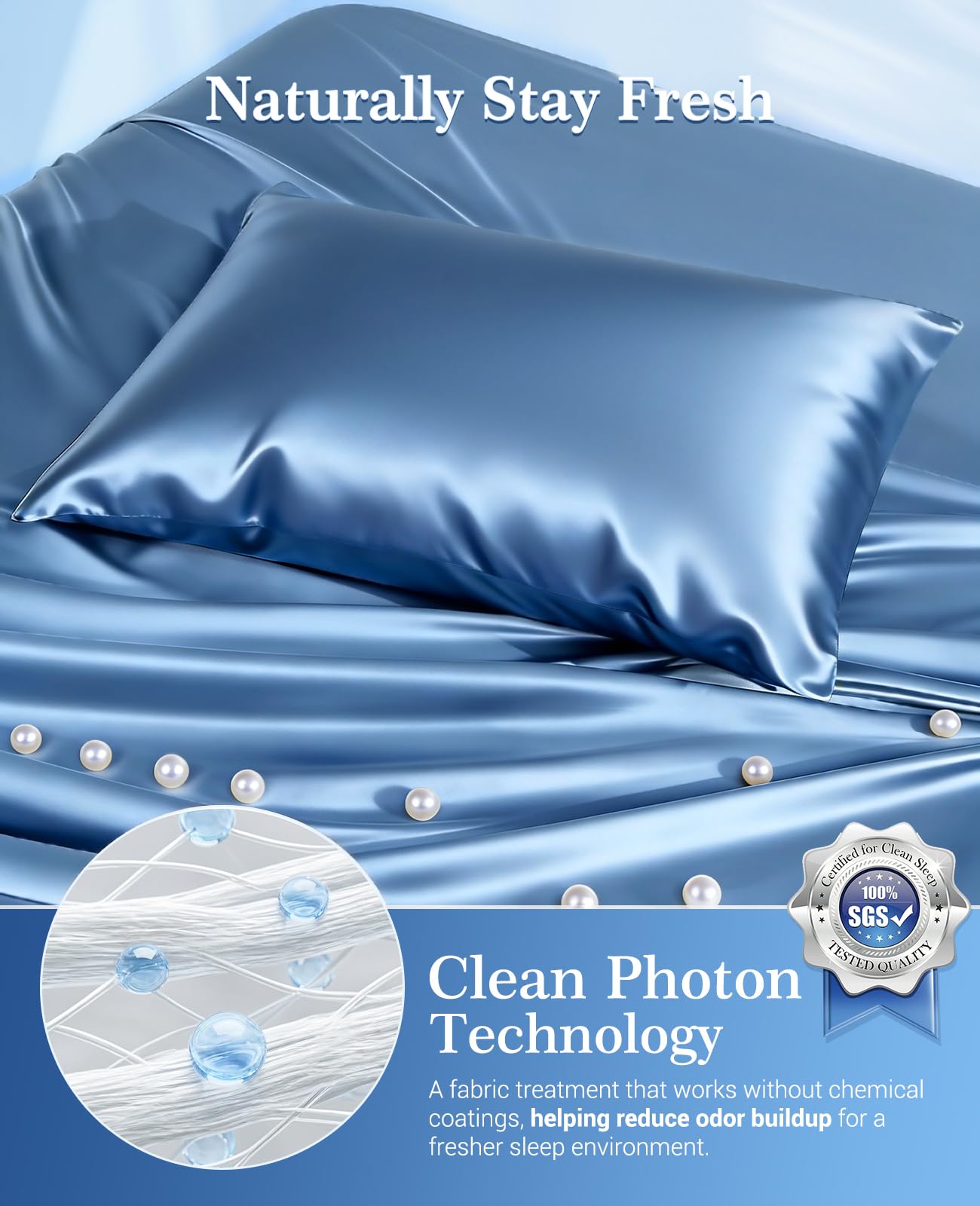 Elegear Cooling Pillow Cases for Hot Sleeper, Satin Pillowcases,2pack,Queen