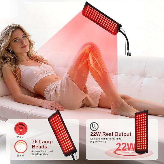 Red Light Therapy Lamp for Face and Body - Professional 660nm Red & 850nm Near Infrared Light Therapy Device - High Power LED Therapy Panel for Skin Vitality and Muscle Relief - Home Use