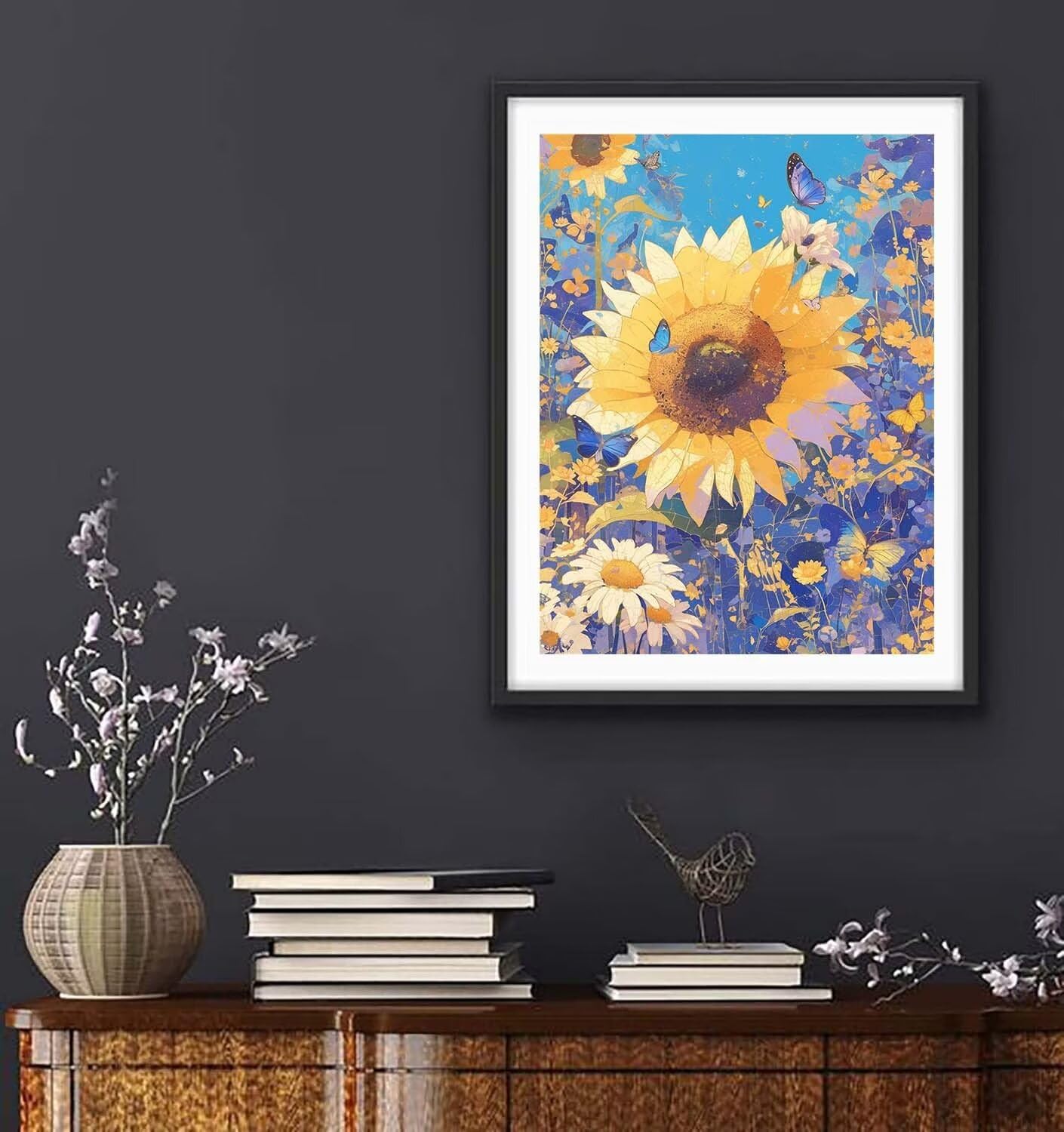 5D Diamond Painting Kit Completo Farfalla Girasole Kit Pittura