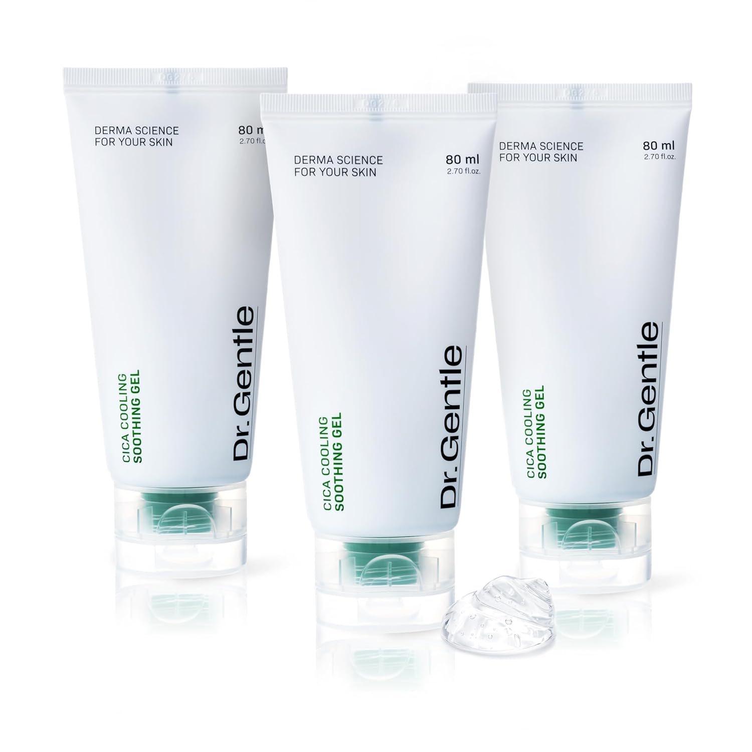 CICA Cooling Gel Moisturizer (3 Pack, Travel Size 2.7 Fl Oz Each) – Fast-Absorbing Centella Soothing Gel for Sensitive Skin, Cooling Relief for Sun-Exposed Skin, Lightweight Korean Hydrating Gel