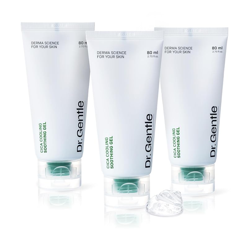 Dr.Gentle Gel Hidratante CICA Pós-Sol com Centella Asiatica, 80 mL, Pacote com 3