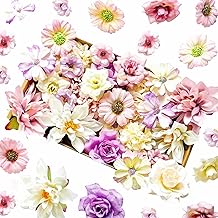 42 Pieces Artificial Flowers, Artificial Flower Deco, White Pink Fake Flower, Cake Decoration Flower, Fake Flowers Decoration for DIY, Scrapbooking Bouquet Wedding, Cake Party