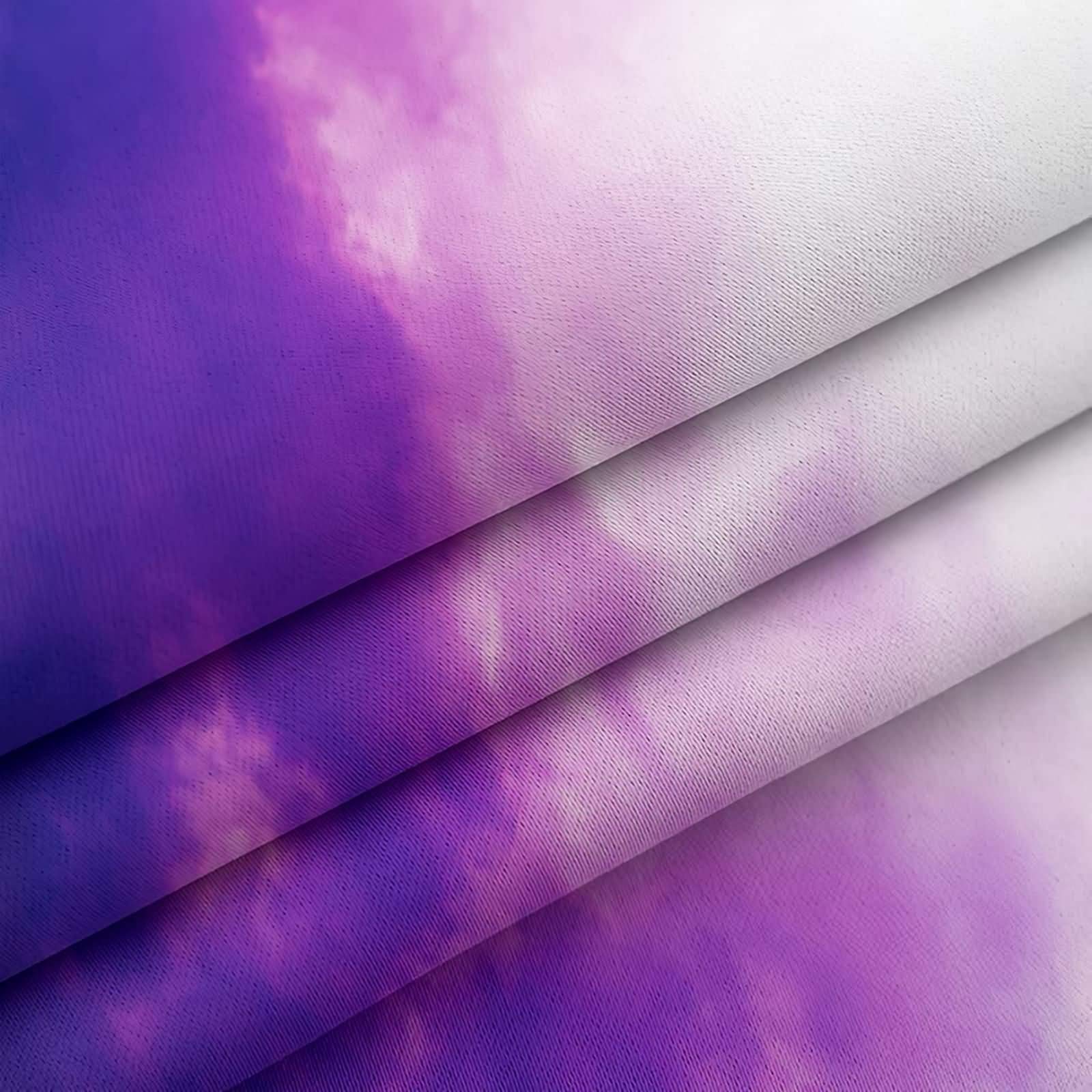 KnSam Rideau Isolation Thermique pour Chambre Salon, 107x214CM x 2PCS, Rideau Imprimé Nuages Ciel Violet