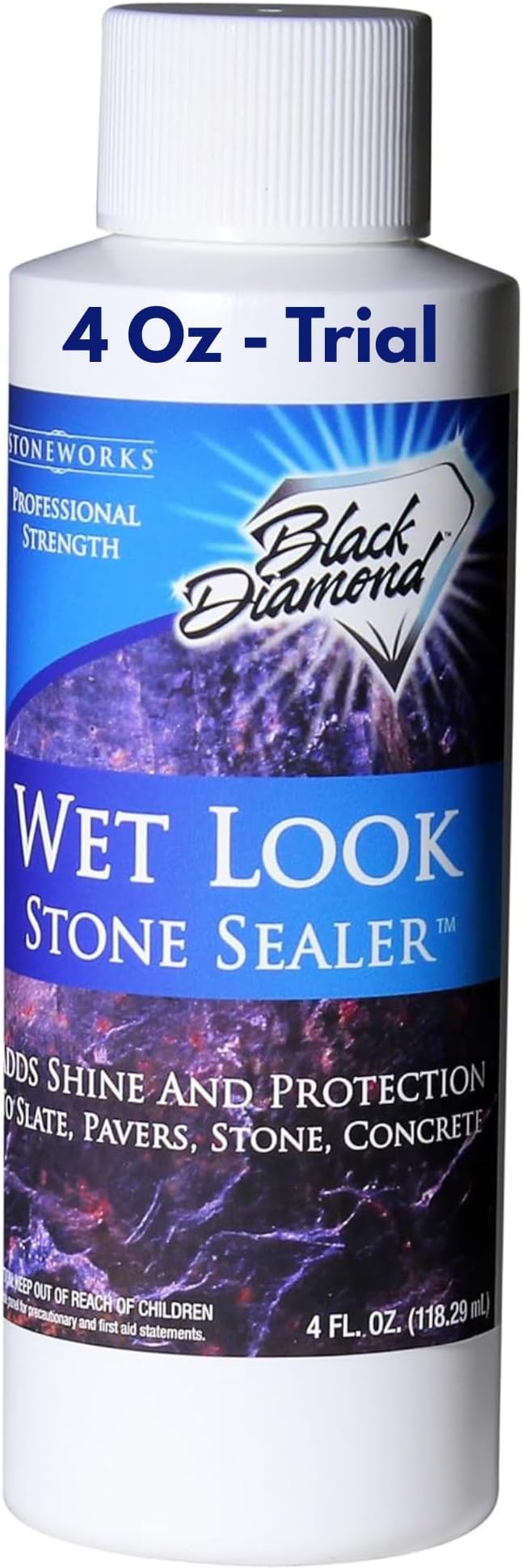 Wet Look Natural Stone Sealer. Durable, Long-Lasting Gloss Protection. Interior and Exterior Pavers, Slate, Sandstone, Travertine, Flagstone, Driveways, Garage Floors, etc. Black Diamond Stoneworks