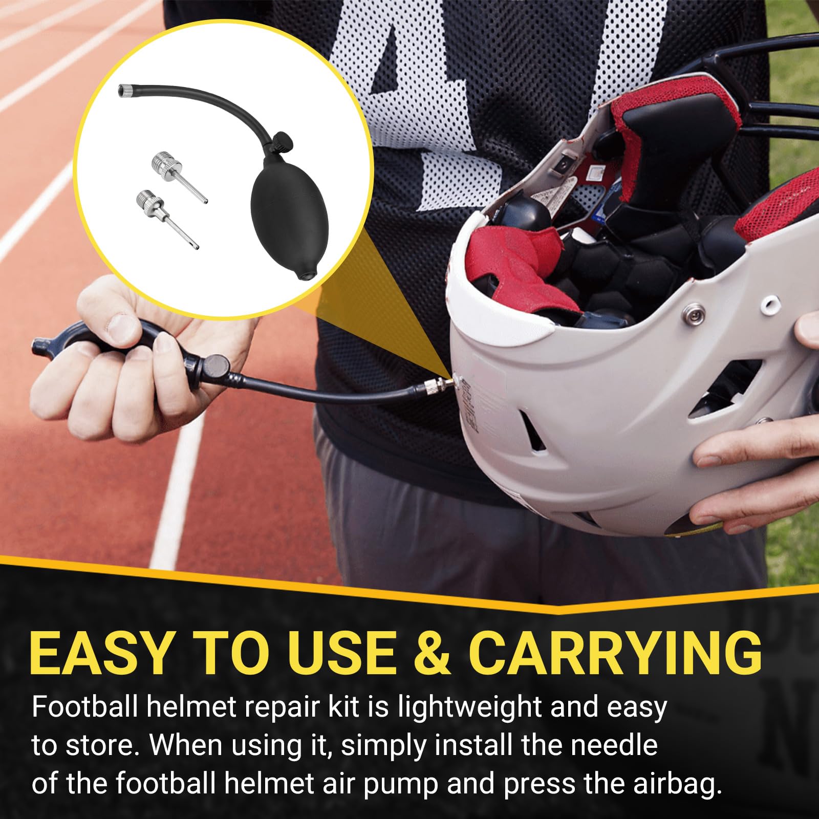 air pump football helmet Amazon.com : Football Helmet Air Pump Kit for Riddell Speedflex & Schutt F7  Protection Helmet, Including 1 PCS Manual Football Helmet Inflation Hand  Pump & 2 PCS Inflation Needle (0.98 in and