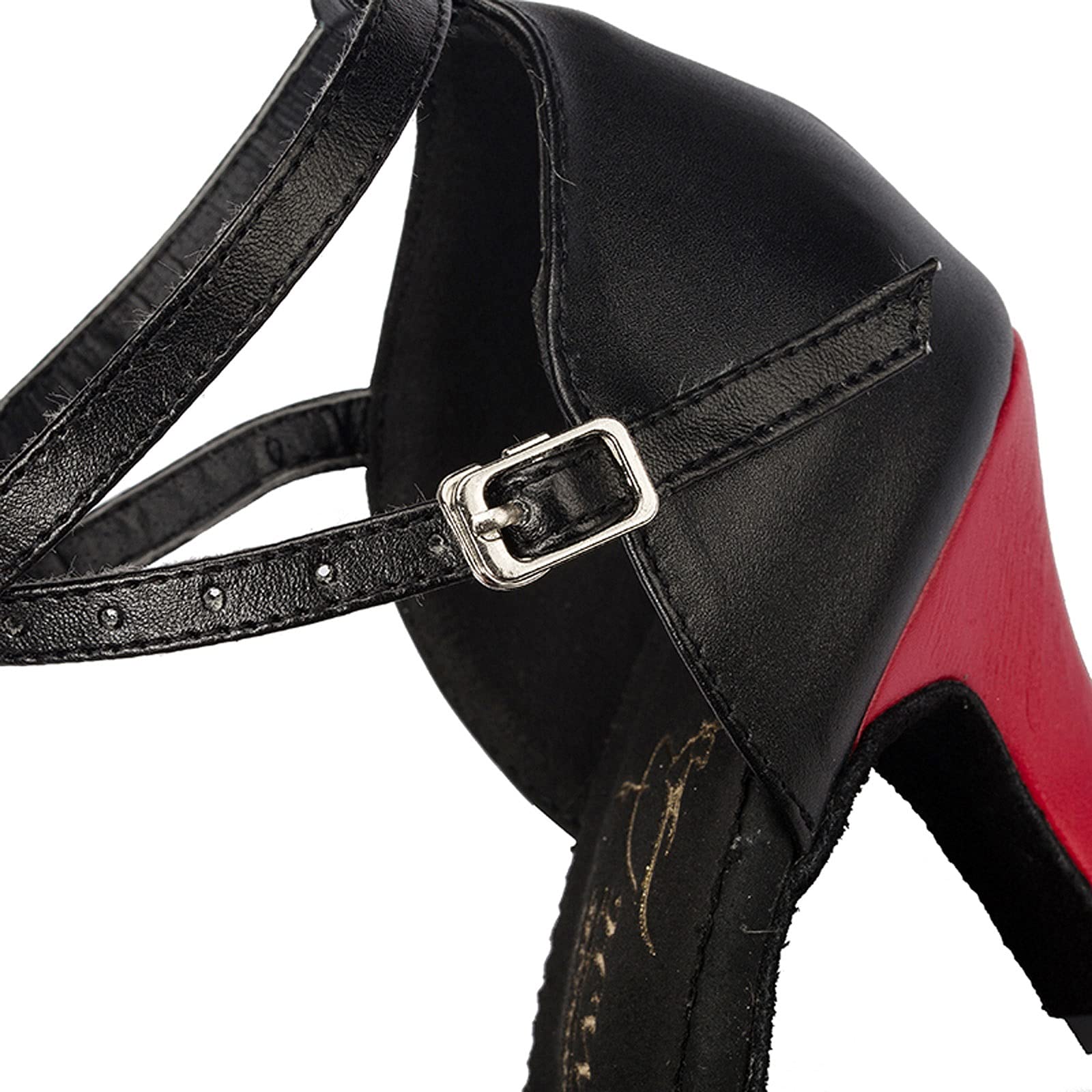 Wygwlg Scarpe da Ballo per Donne e Ragazze,Scarpe da Ballo Latino Americano,per Feste di Matrimonio serali (Color : Red And Black 7cm, Size : 39 EU)