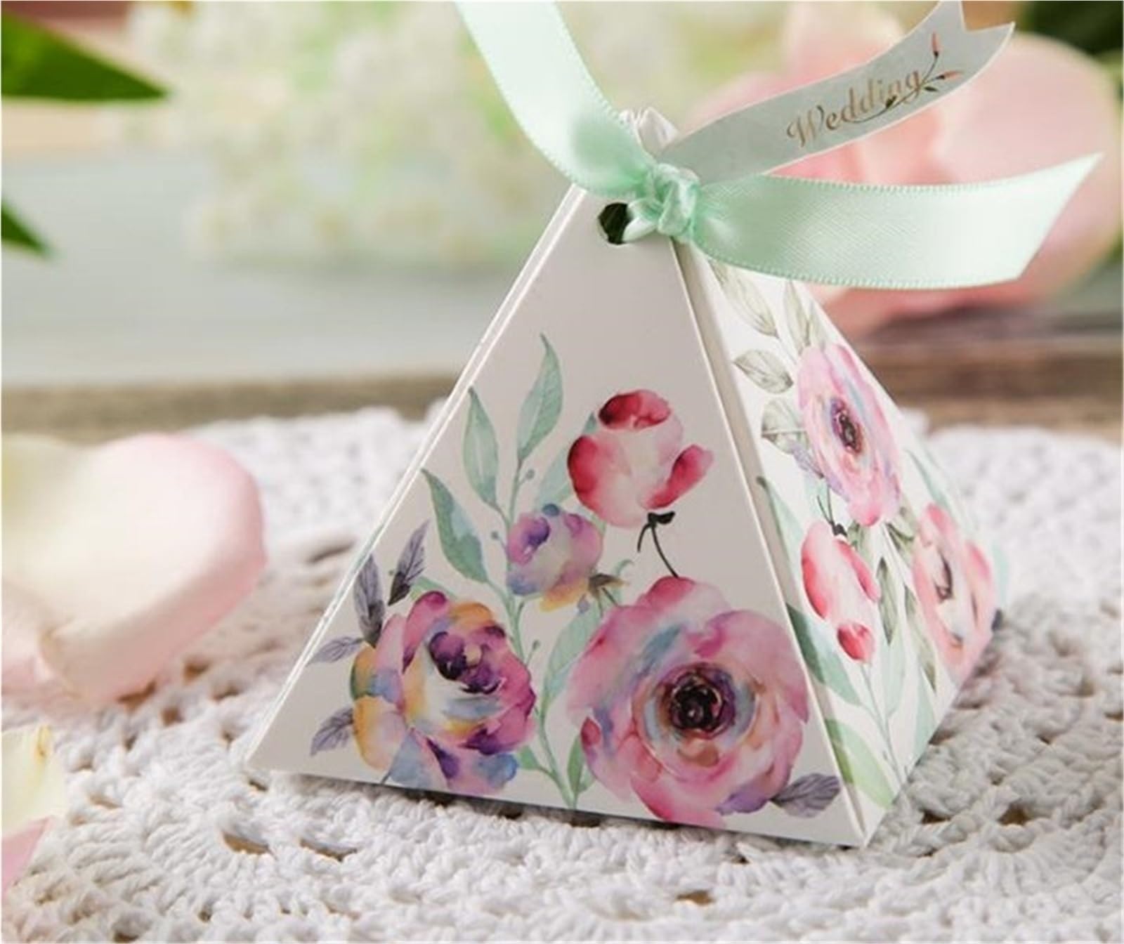 La boda dulce de la flor Rose camelia favorece el empaquetado caja los regalos del chocolate las cajas caramelo(100pcs)