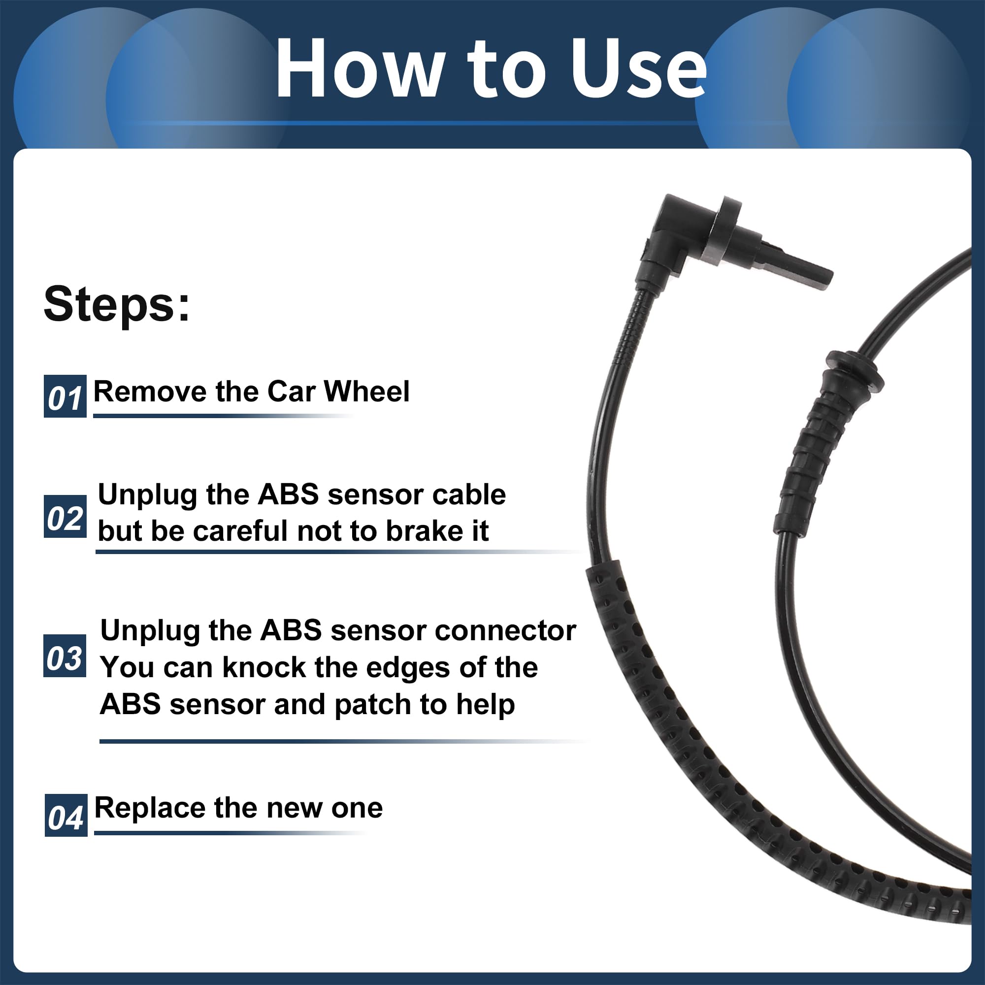 Sensore di velocità della ruota ABS posteriore sinistro destro Sensore ABS Sistema antibloccaggio No.68273167AA per Jeep Renegade 2015-2018