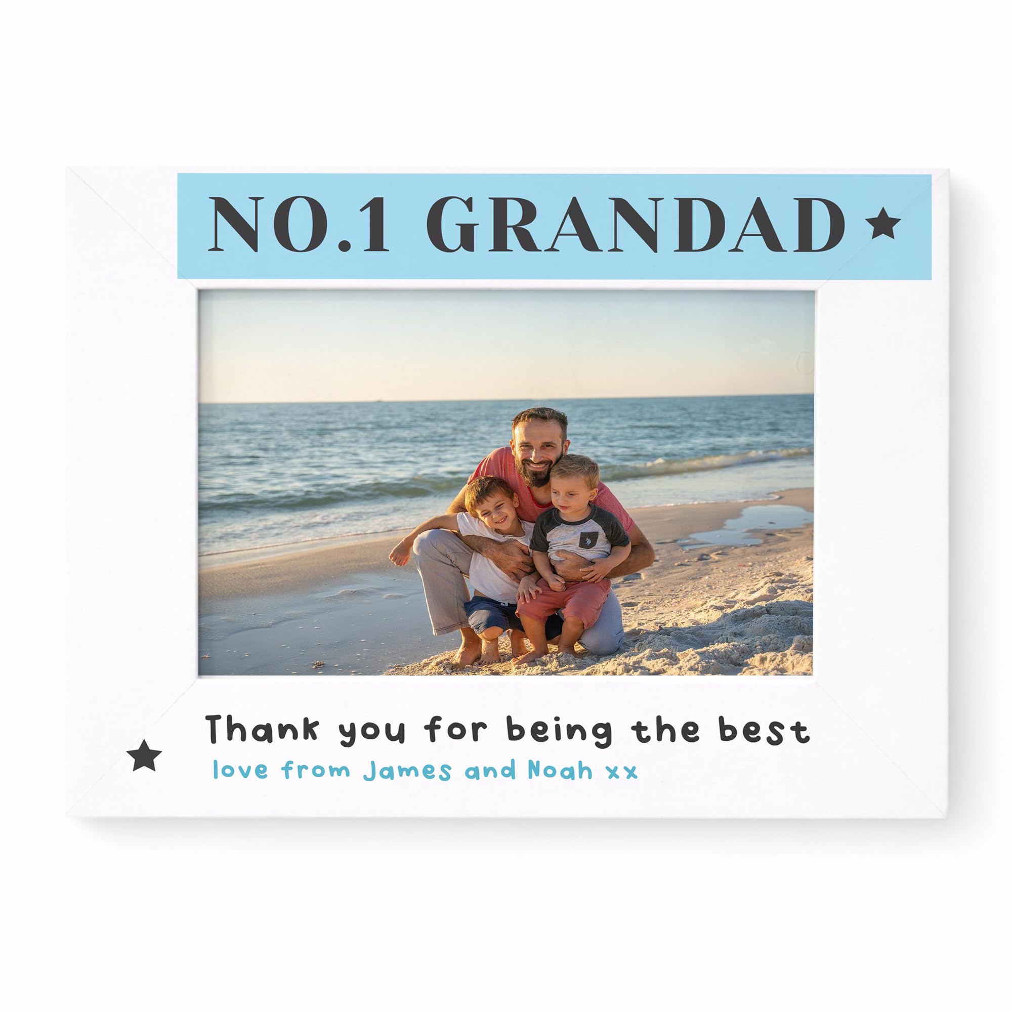 RED OCEAN Personalised Gift For Grandad, NO 1 Grandad Photo Frame, Birthday Present for Grandad, Fathers Day Gift, From Granddaughter Grandson