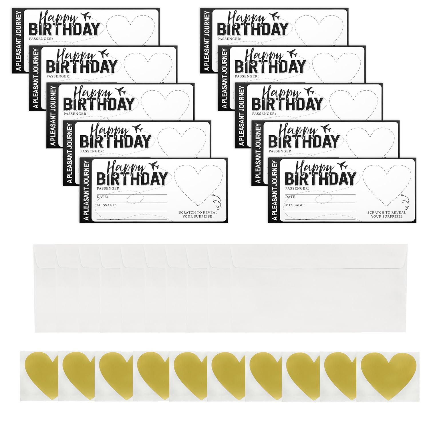 Personalised Scratch Card Reveal – Holiday Boarding Pass Travel Ticket with Envelope, Surprise Trip Gift for Couples, Family, Friends Travel Reveal Idea (Black)
