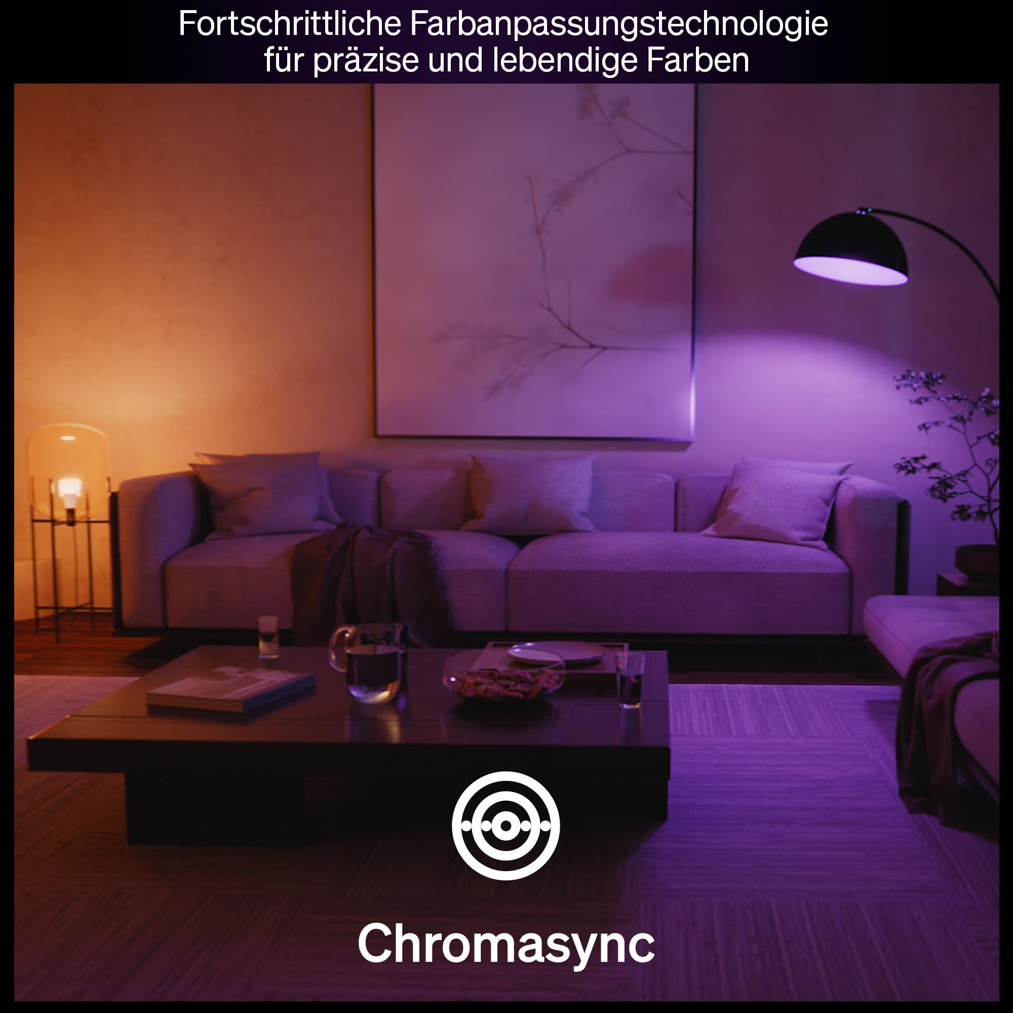 Philips Hue Smart LED A60 Lampe, Weiß und Color Ambiance, E27 Fassung, 6W, Vollspektrumlicht 1000K-20000K, 810 Lumen, dimmbar, kompatibel mit Alexa, Google Assistant und Apple Home, 4er Pack