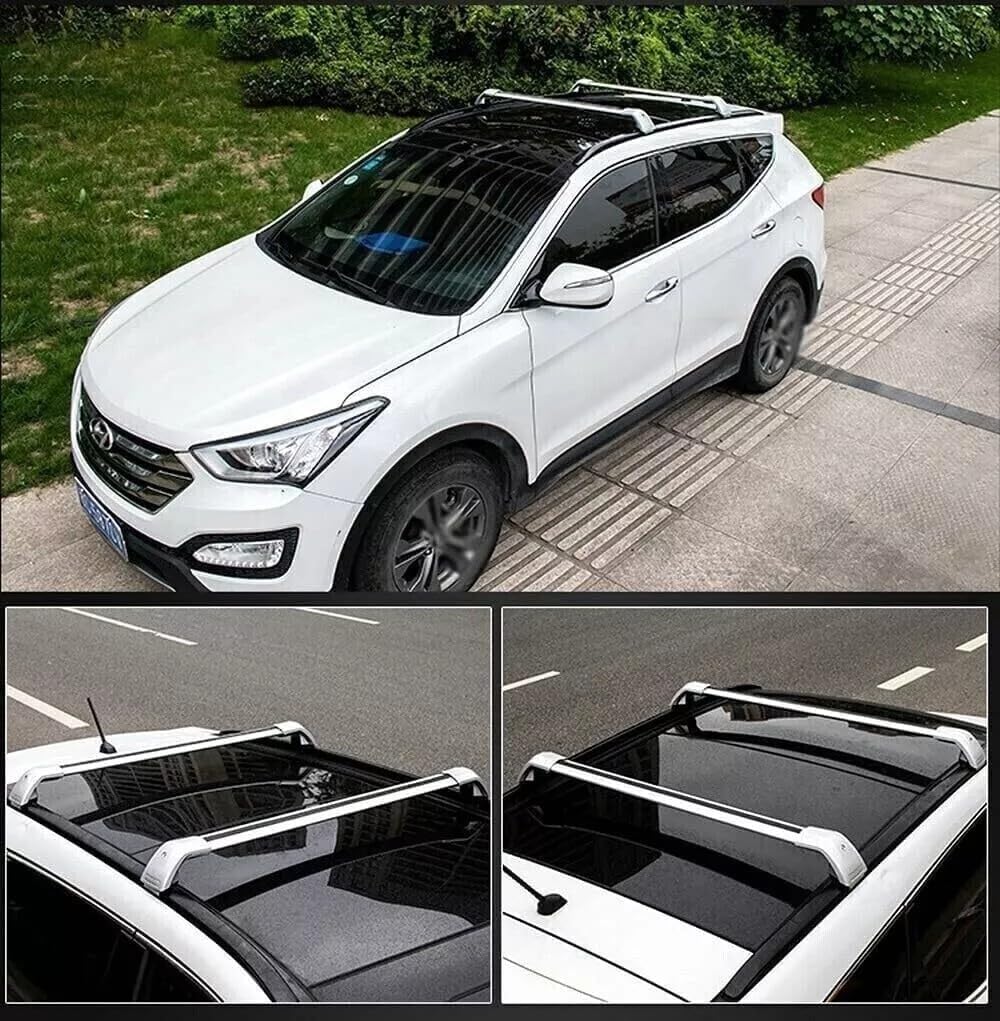 2PCS Aluminum Crossbar Cross Bar Fit for Buick Enclave 2025 2026 Luggage Cargo Carrier Roof Rack Rails with Anti-Theft Locks Lockable (Silver)